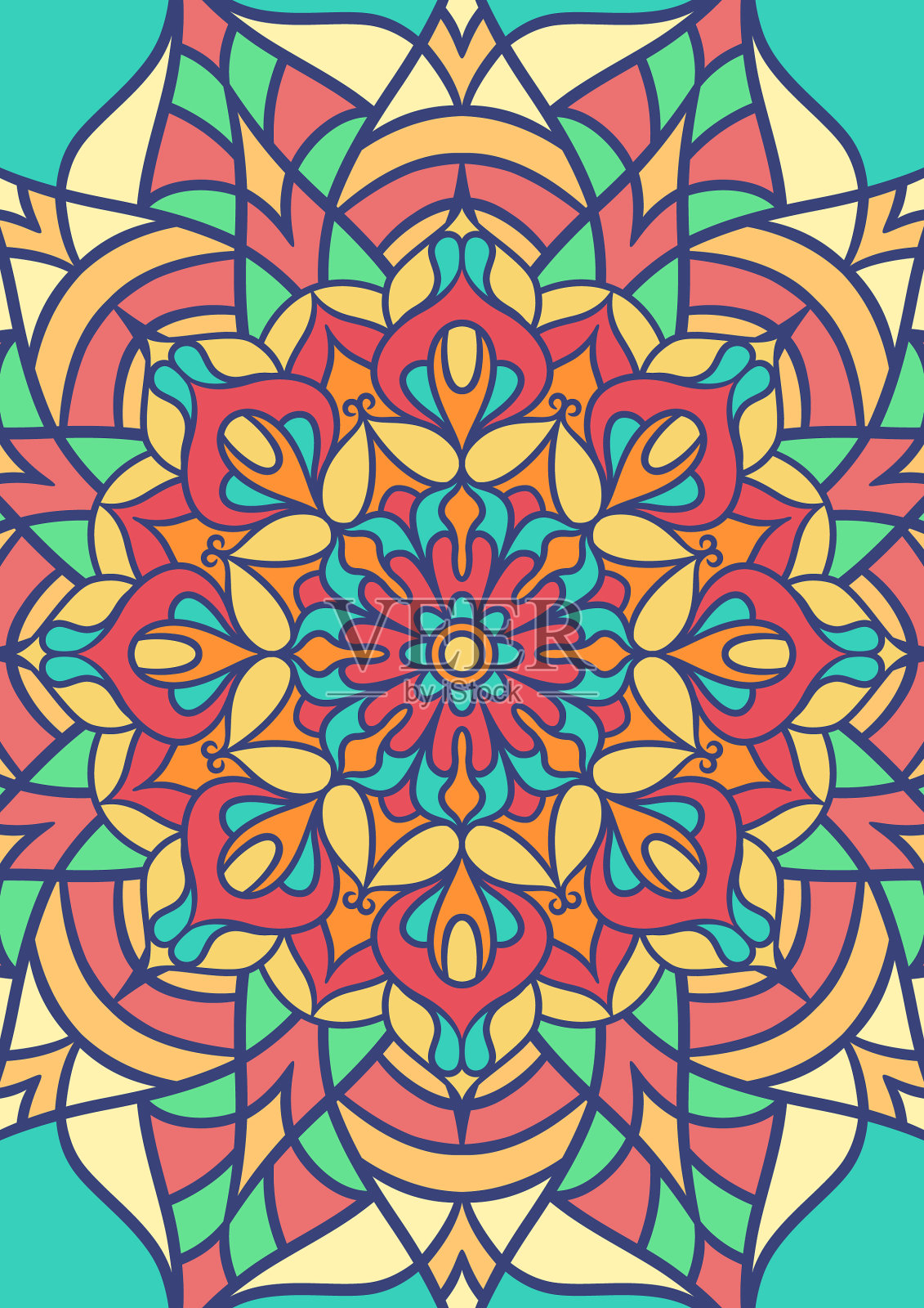 民族曼荼罗圆形装饰图案用插画图片素材