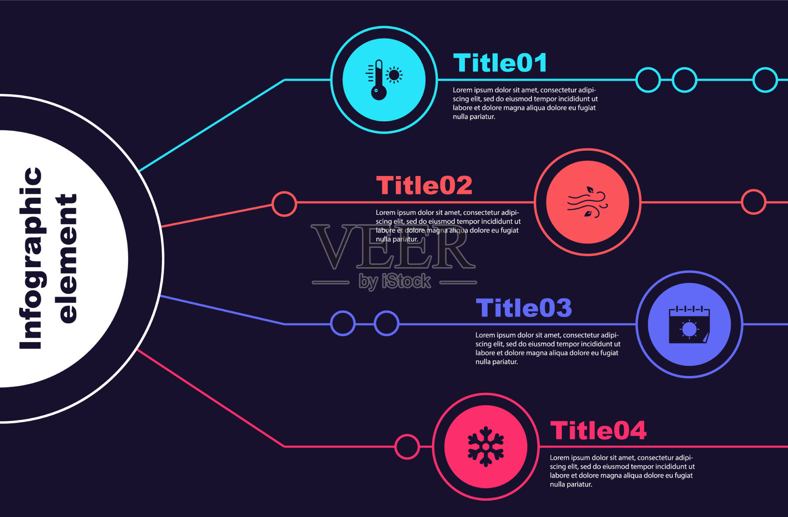 设置气象温度计、风历和插画图片素材