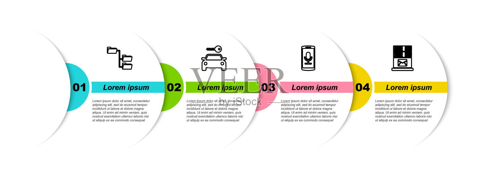 设置行夹树租车手机录音插画图片素材