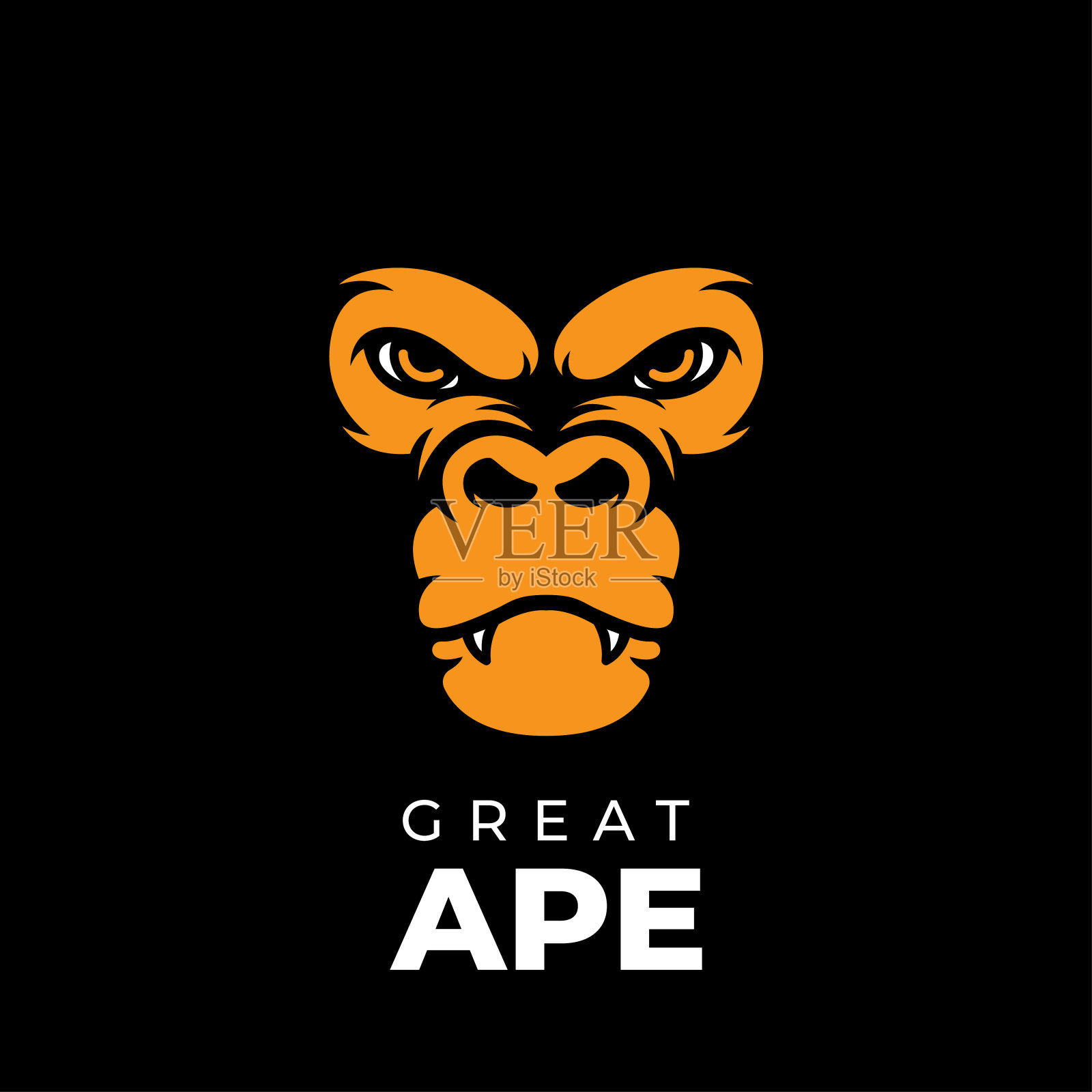 伟大的猿创意标志设计猴子黑猩猩插画图片素材