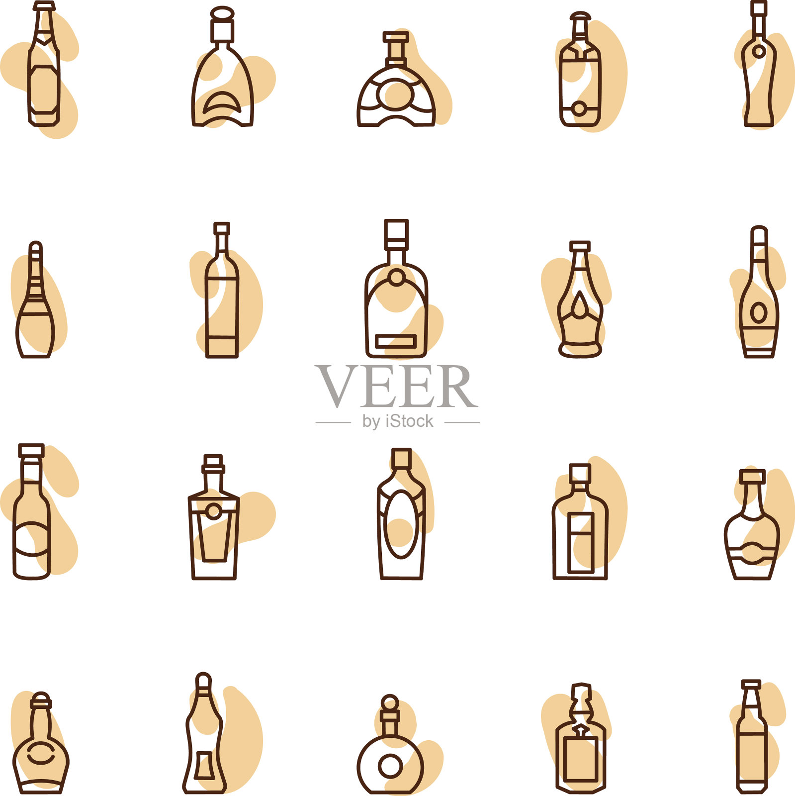 酒精饮料图标在白色背景图标素材