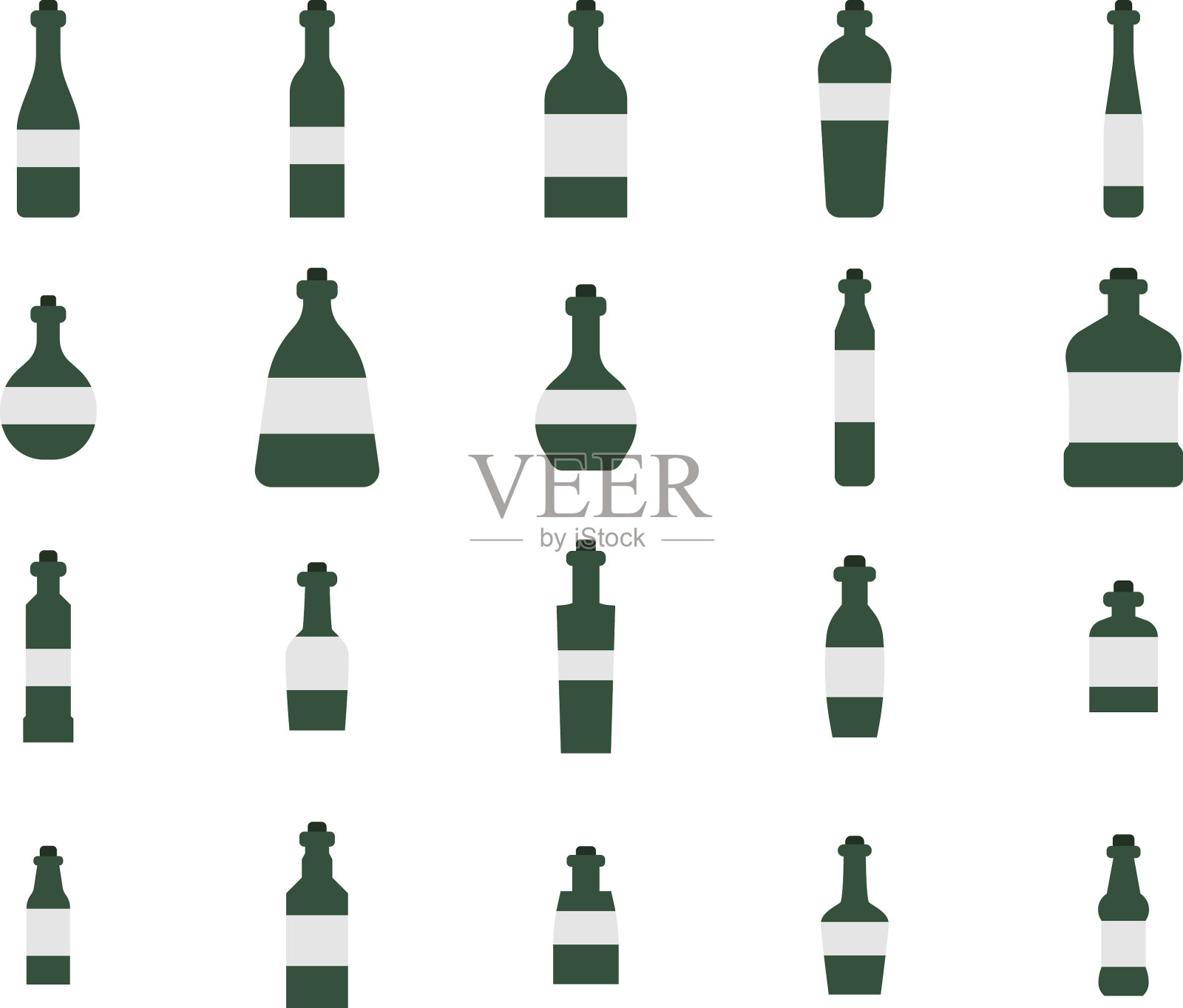 白色背景上的酒精饮料插画图片素材