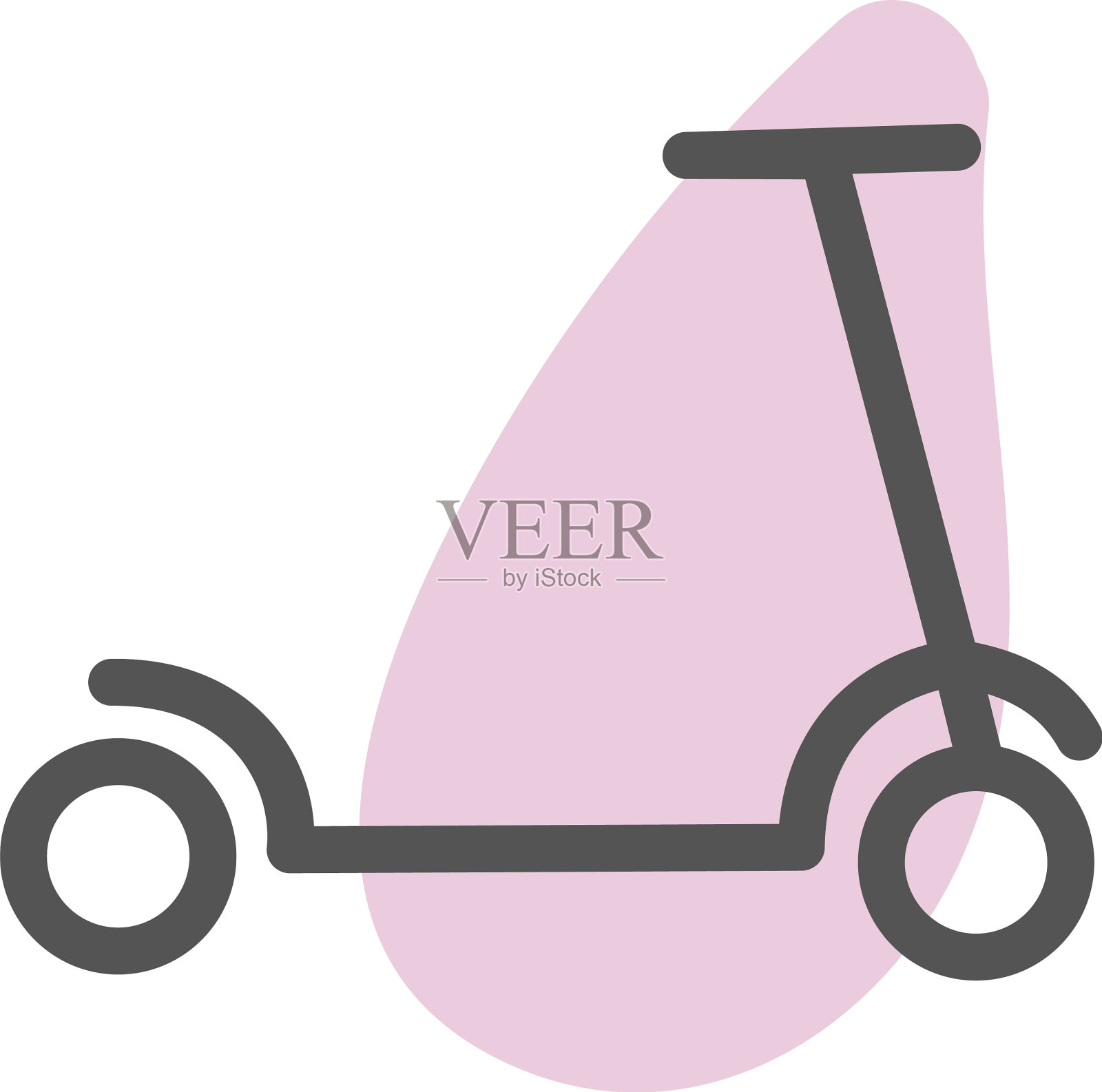 白色背景下的粉色滑板车设计元素图片