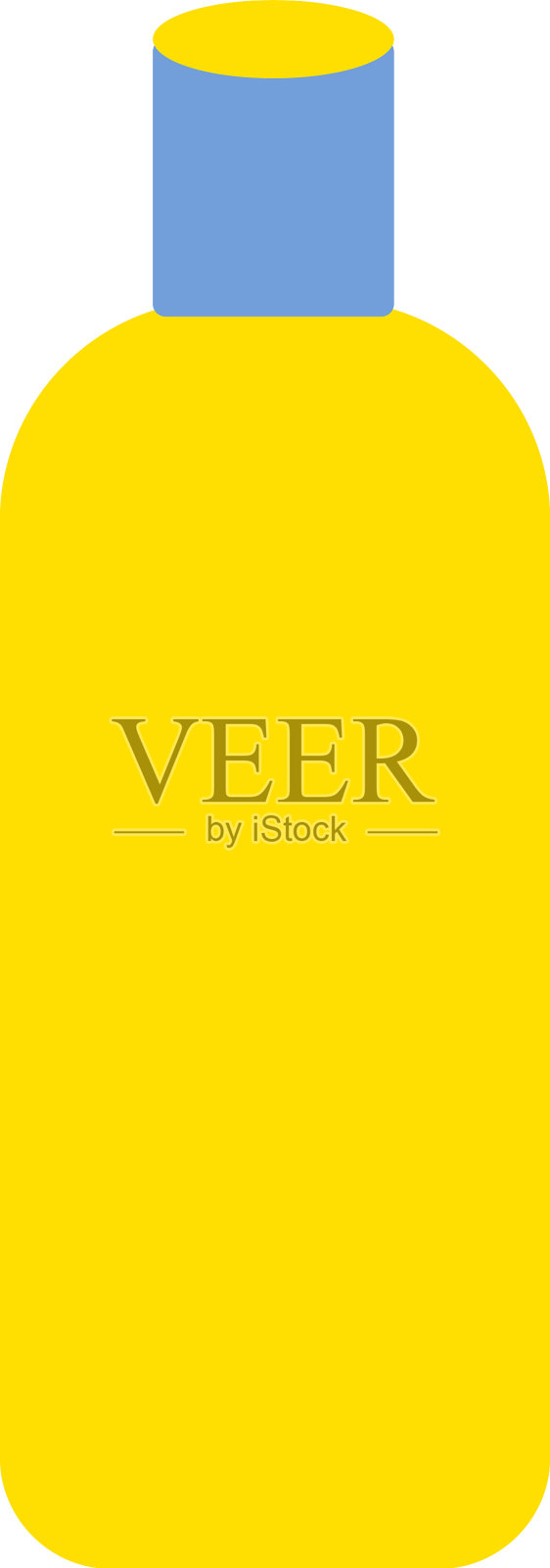 白色背景下的黄色洗发水插画图片素材