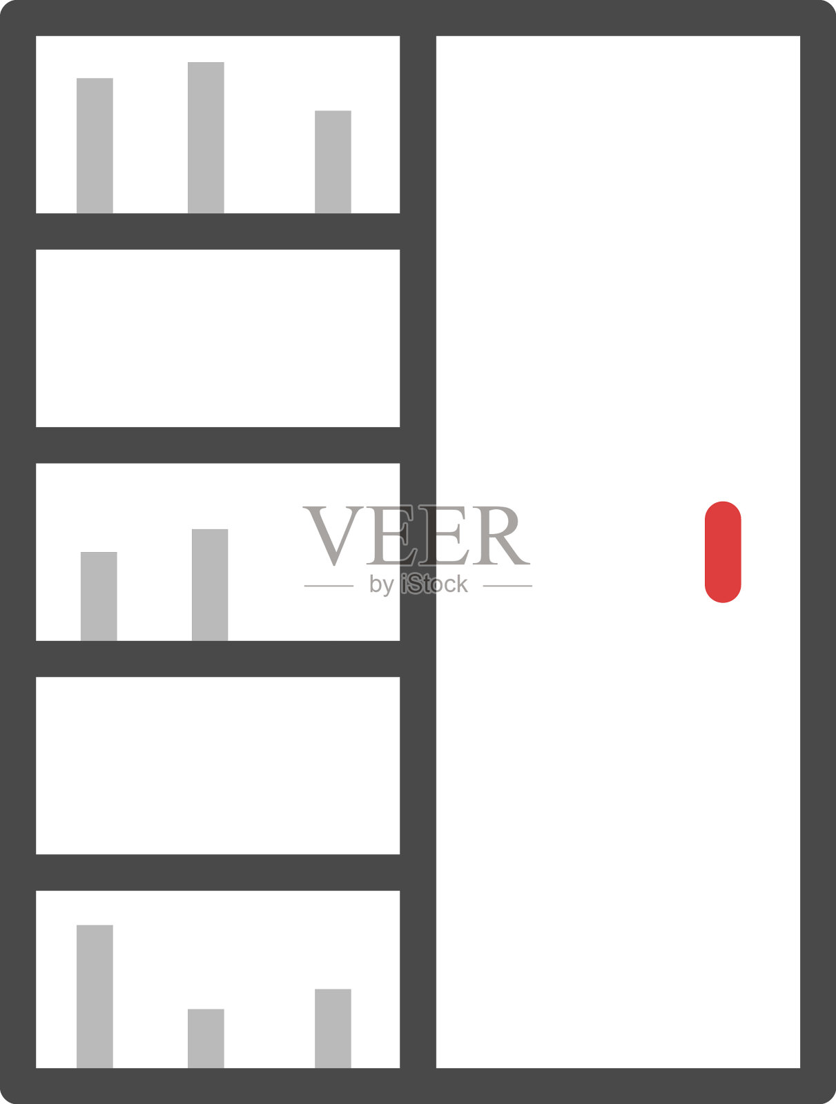 白色背景上的办公橱柜设计元素图片