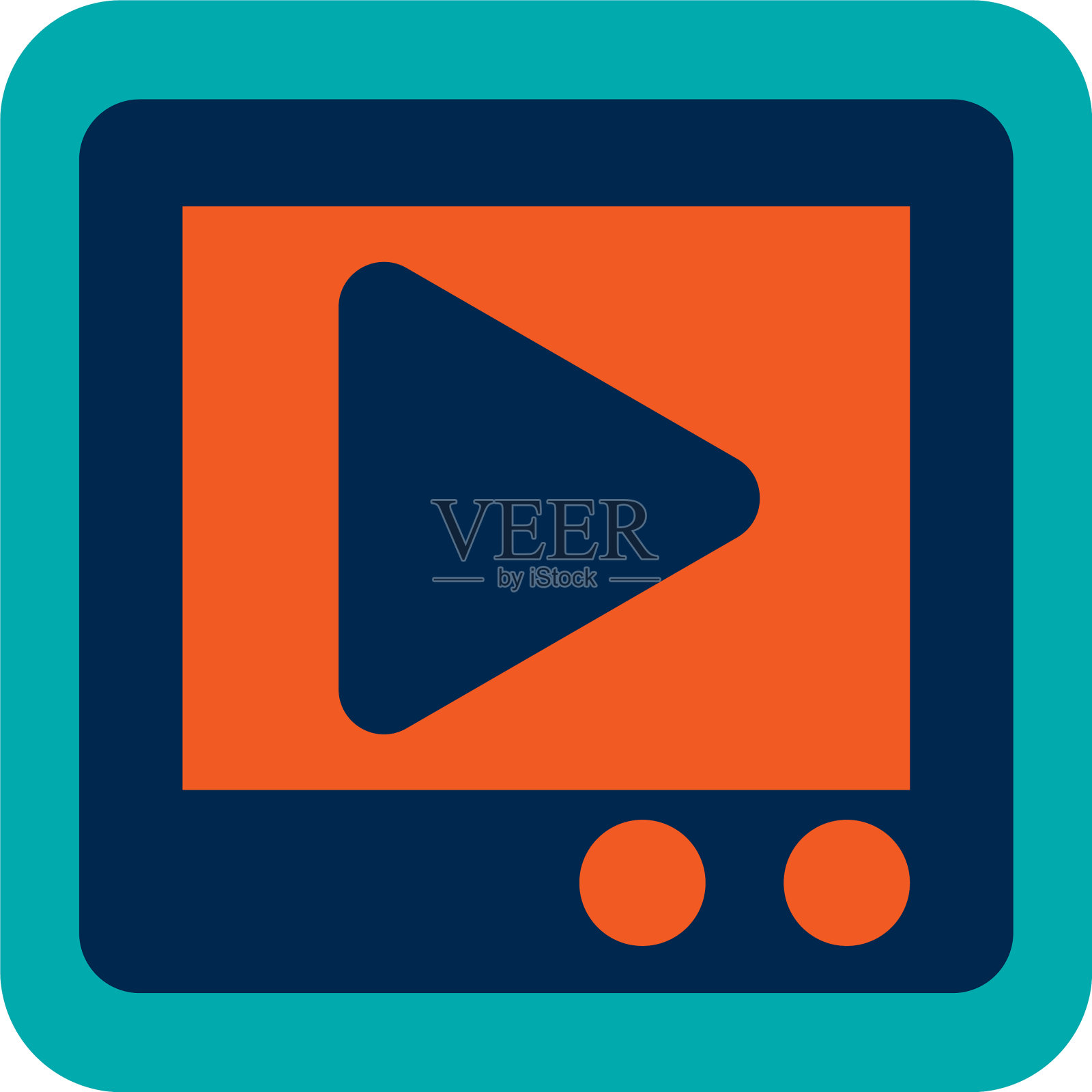 播客视频播放在白色的背景插画图片素材