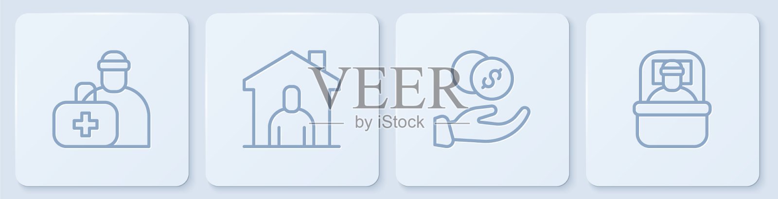 设线急救箱捐款手与钱图标素材