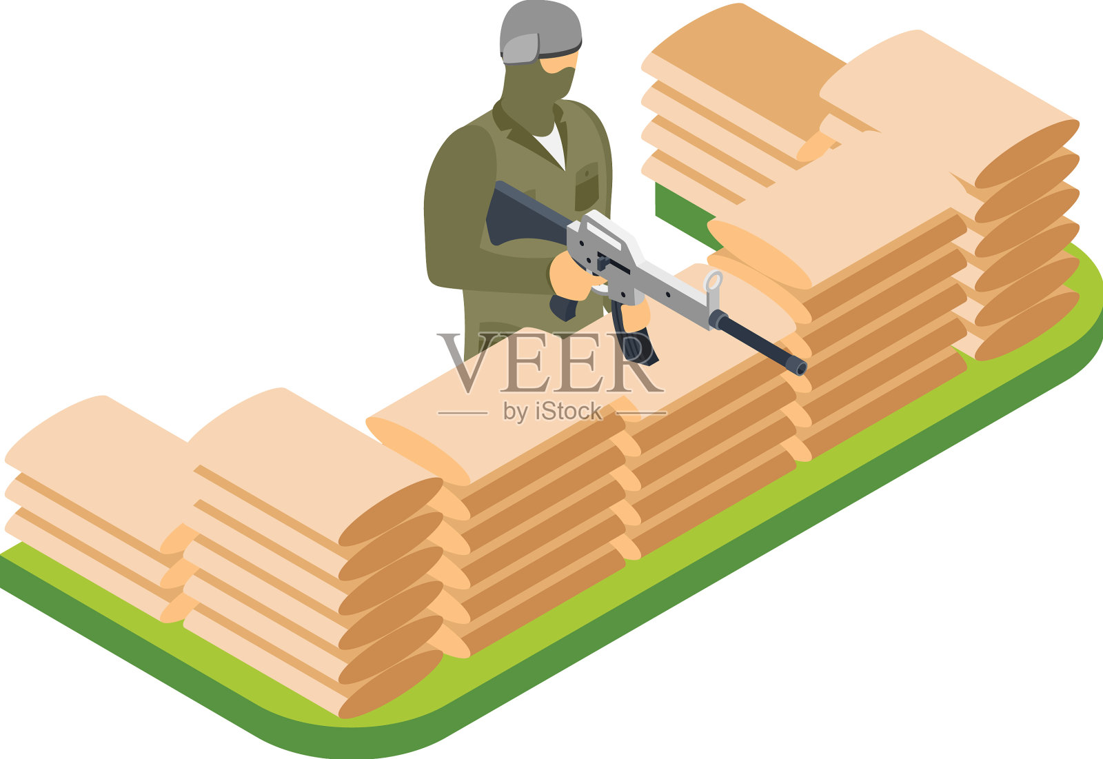 战斗的士兵设计元素图片