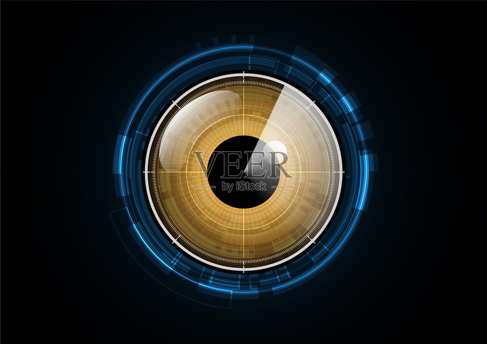 技术抽象了未来眼雷达的安全性插画图片素材
