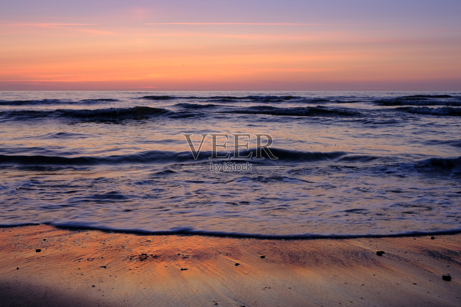 日德兰半岛北部海岸的美丽日落照片摄影图片