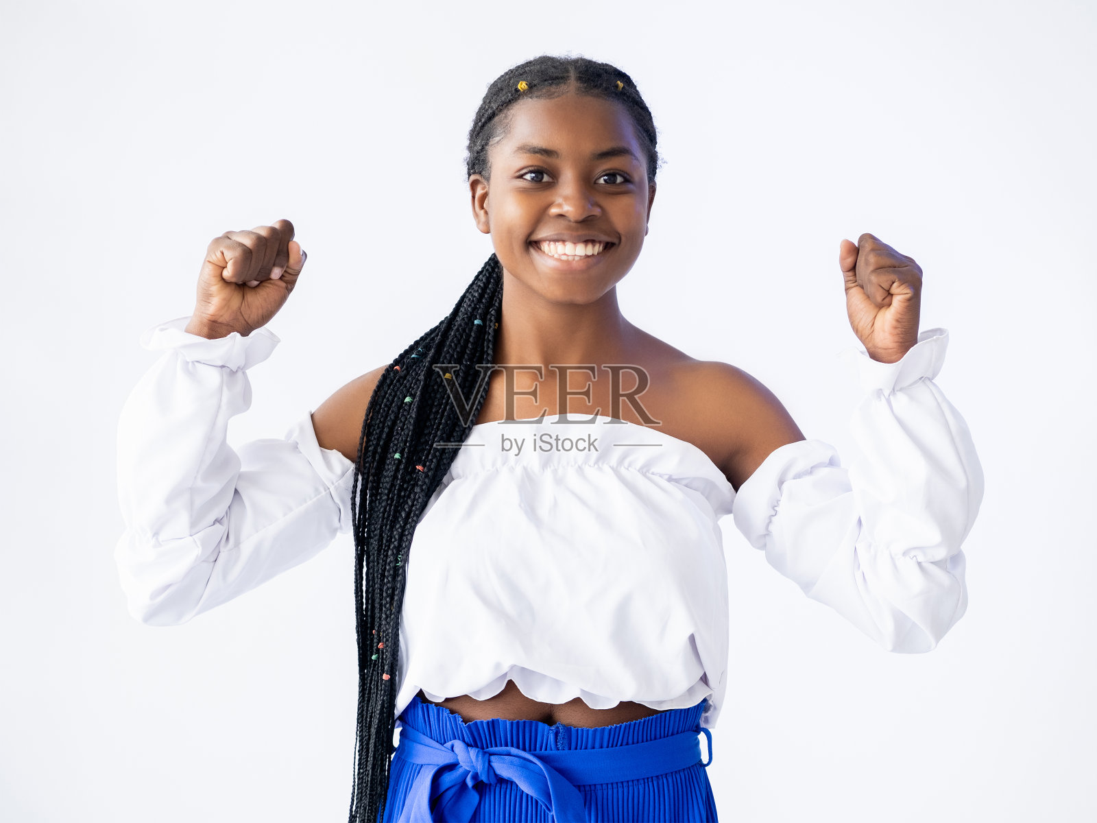 庆祝女性成功,庆祝成就,庆祝胜利照片摄影图片