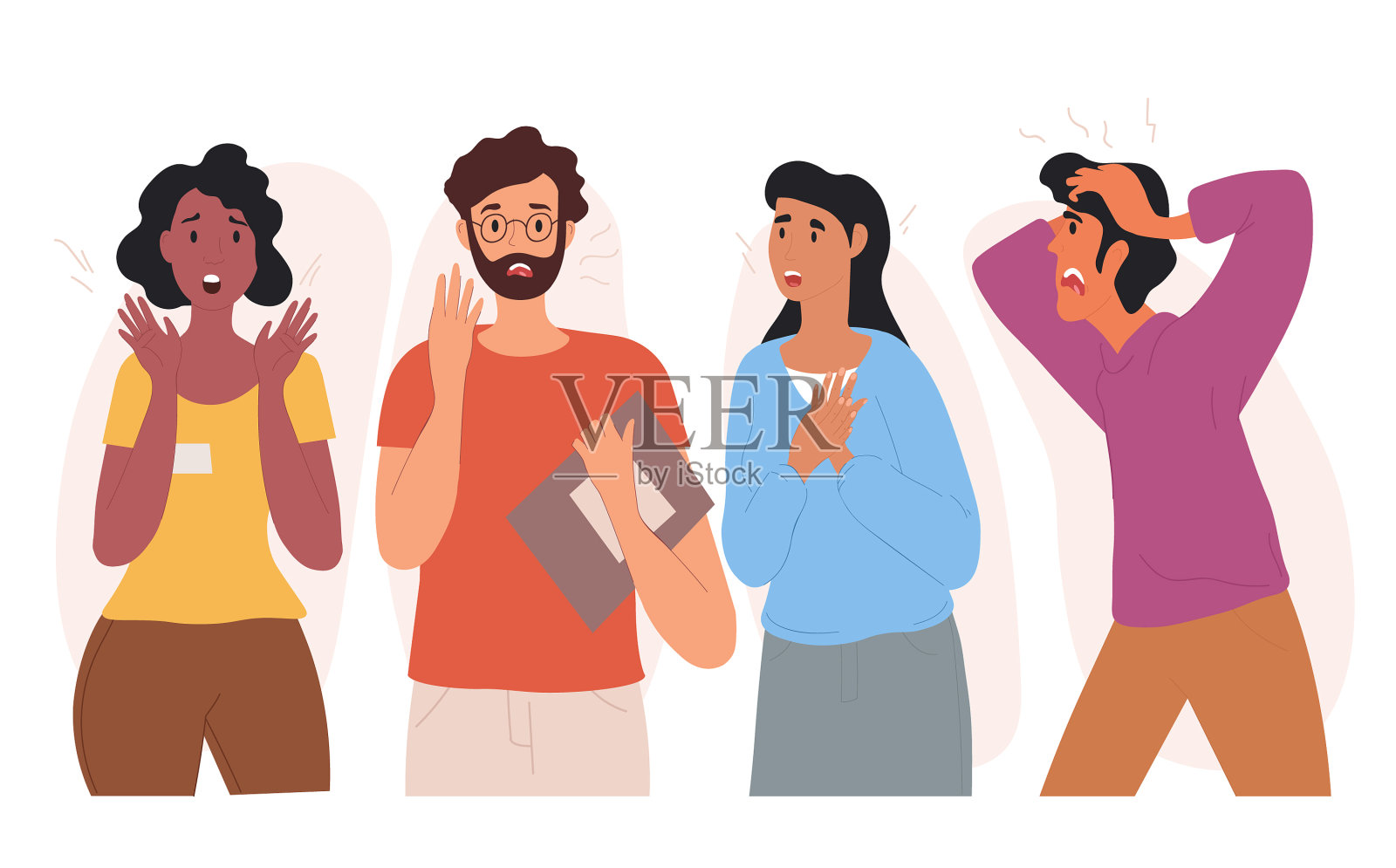 害怕的公司员工概念设计元素图片