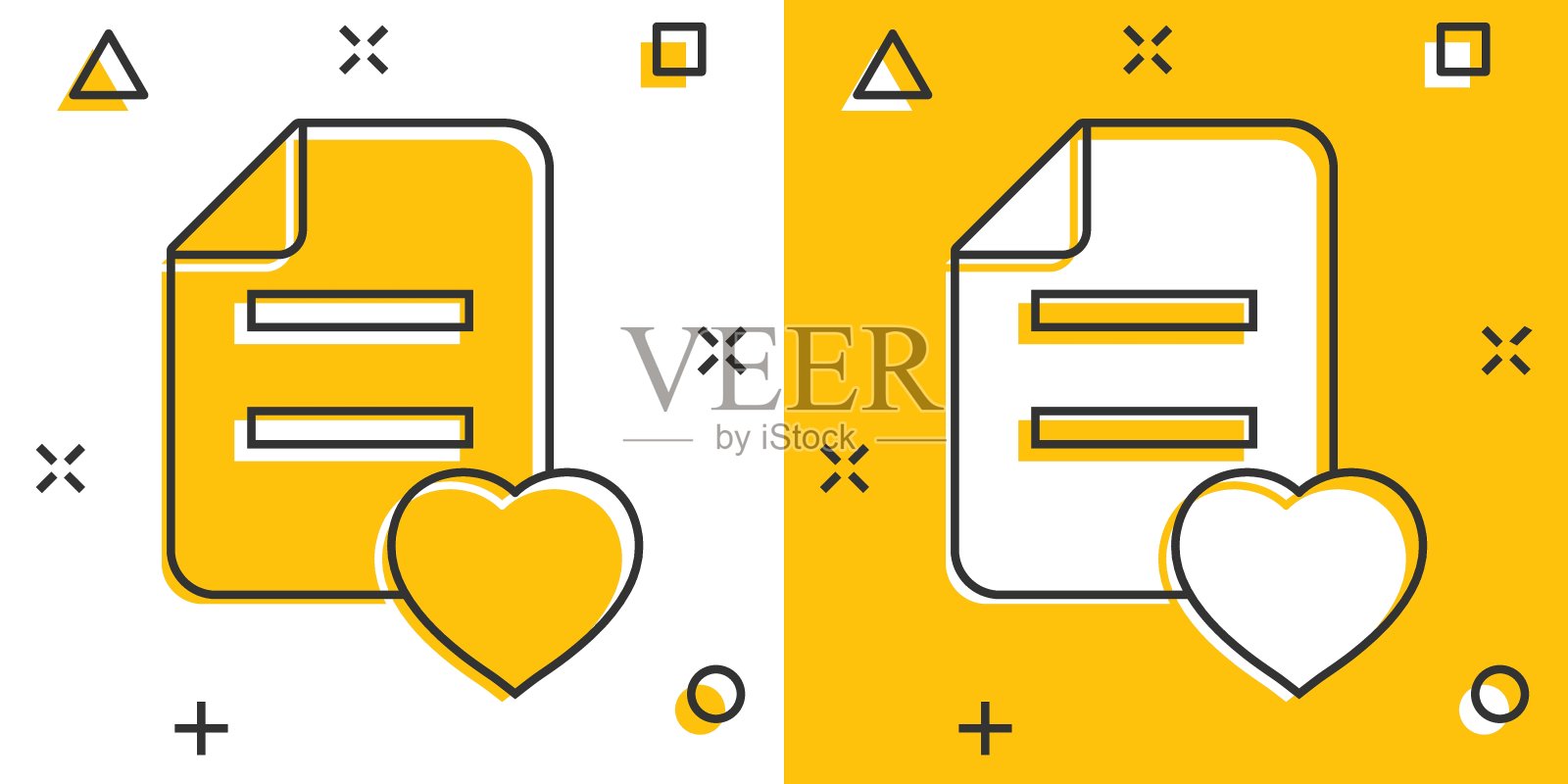 漫画风格的愿望清单图标。像文档卡通矢量插图的白色孤立的背景。最喜欢的飞溅效果的经营理念。图标素材