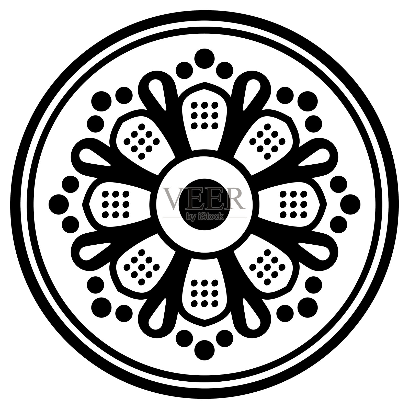 民族曼荼罗点缀插画图片素材