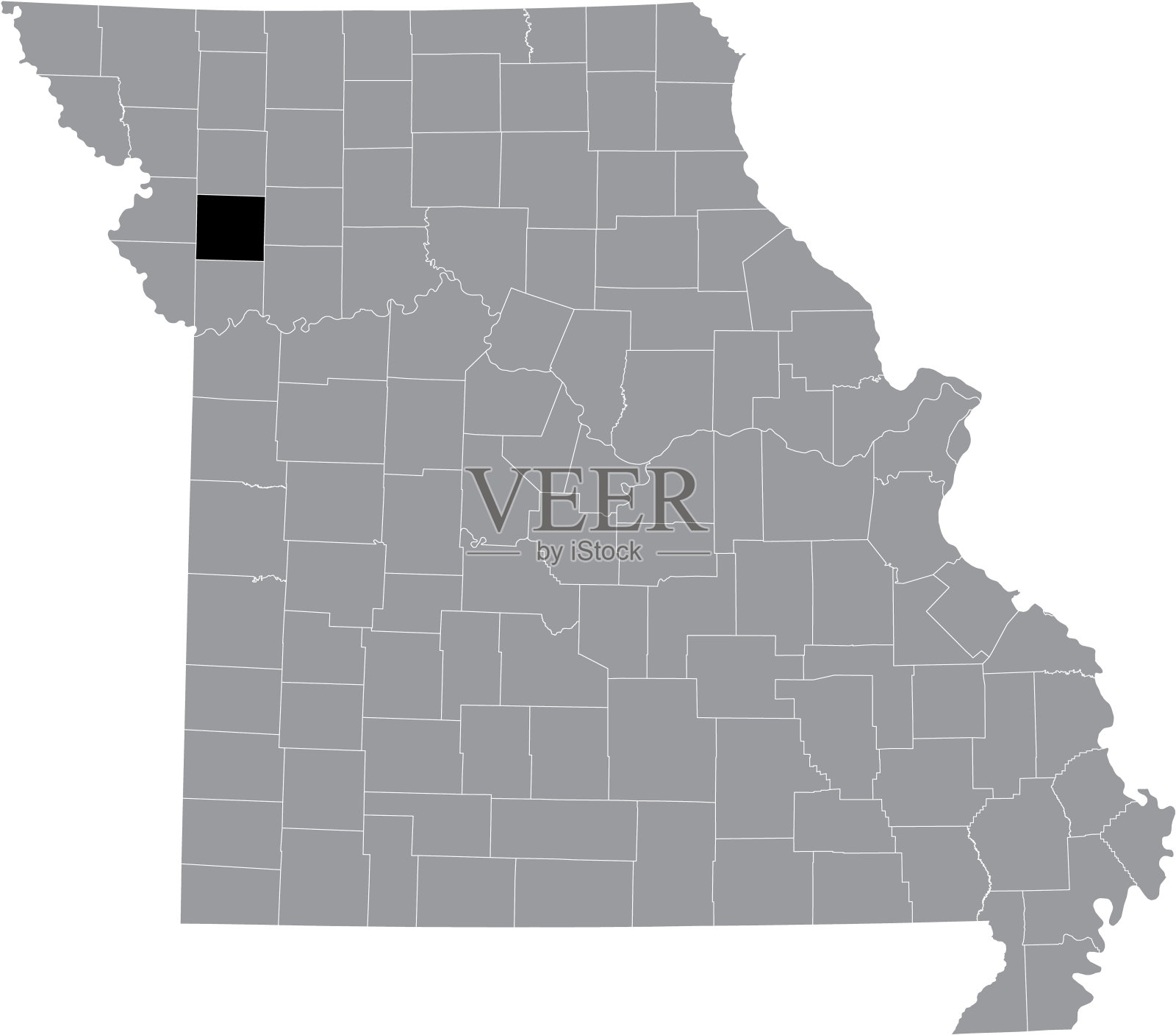 美国密苏里州克林顿县地图插画图片素材