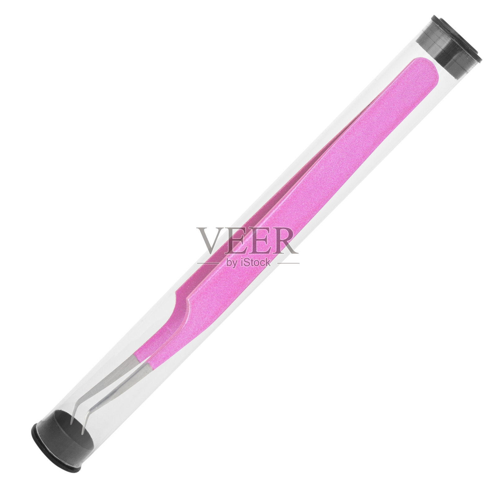 睫毛延长镊子分离在白色照片摄影图片