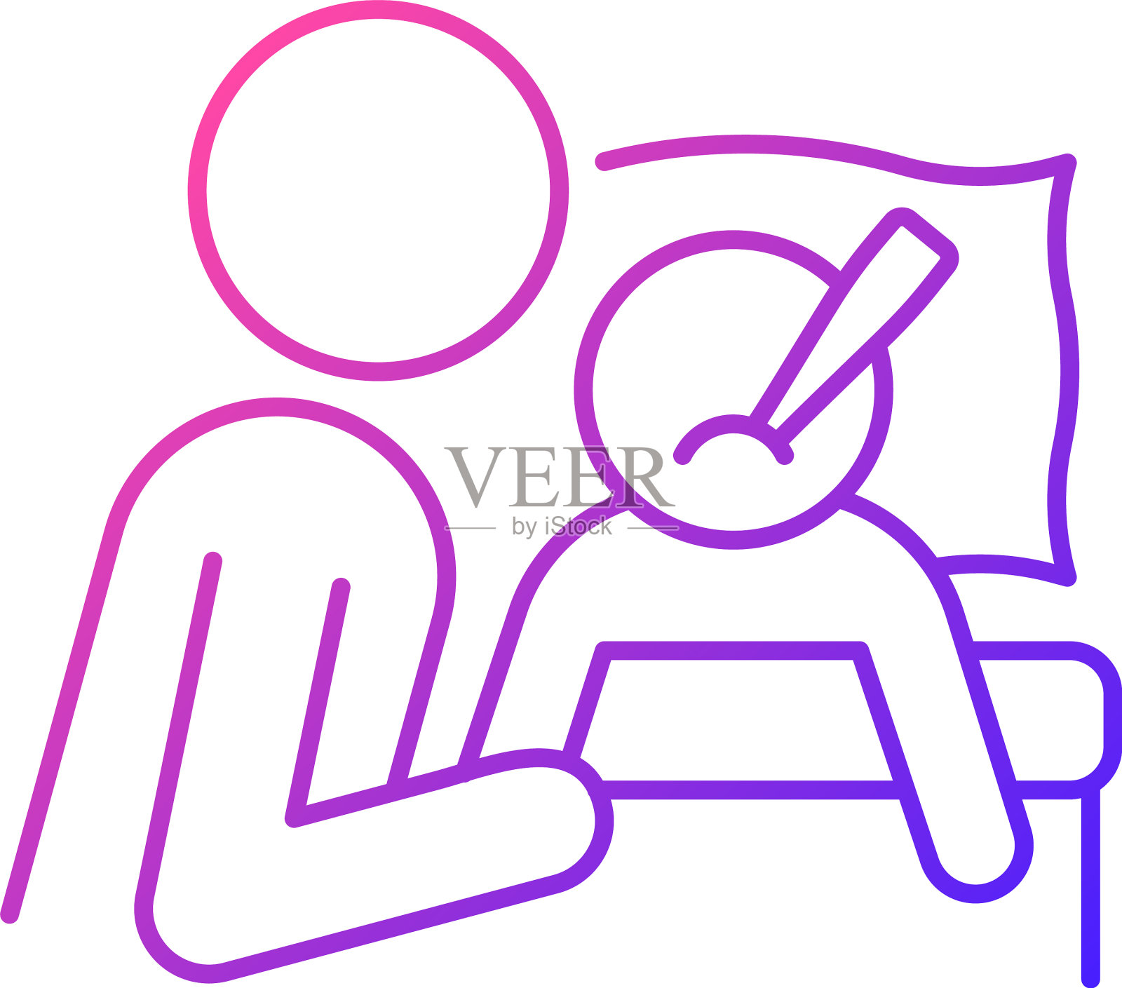 照顾生病的孩子梯度线性图标设计元素图片