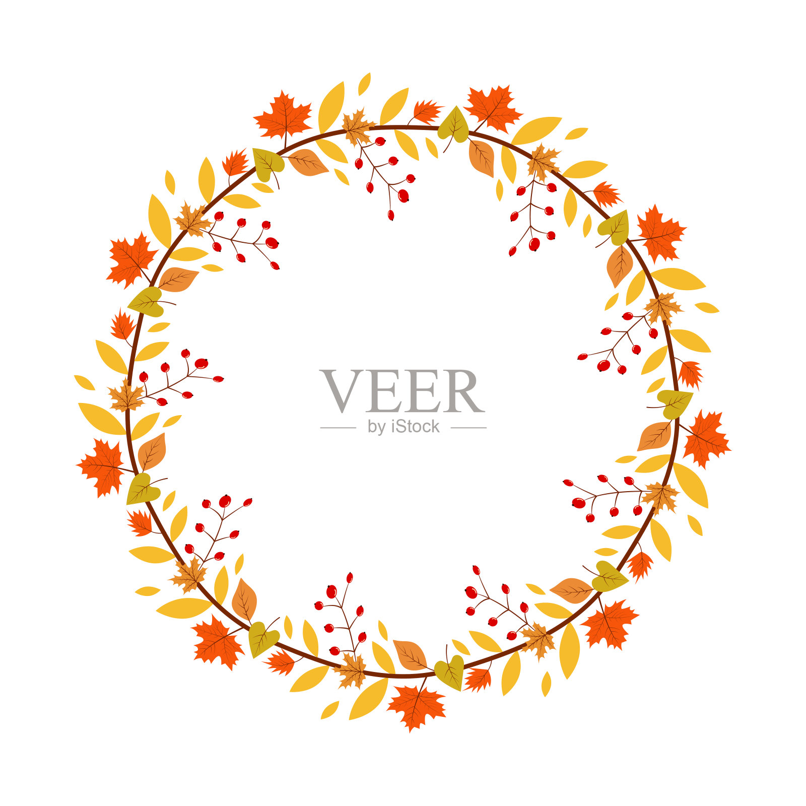 秋天的框架插画图片素材