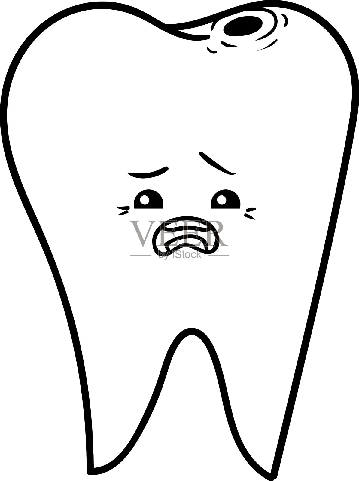 涂色书坏牙设计元素图片