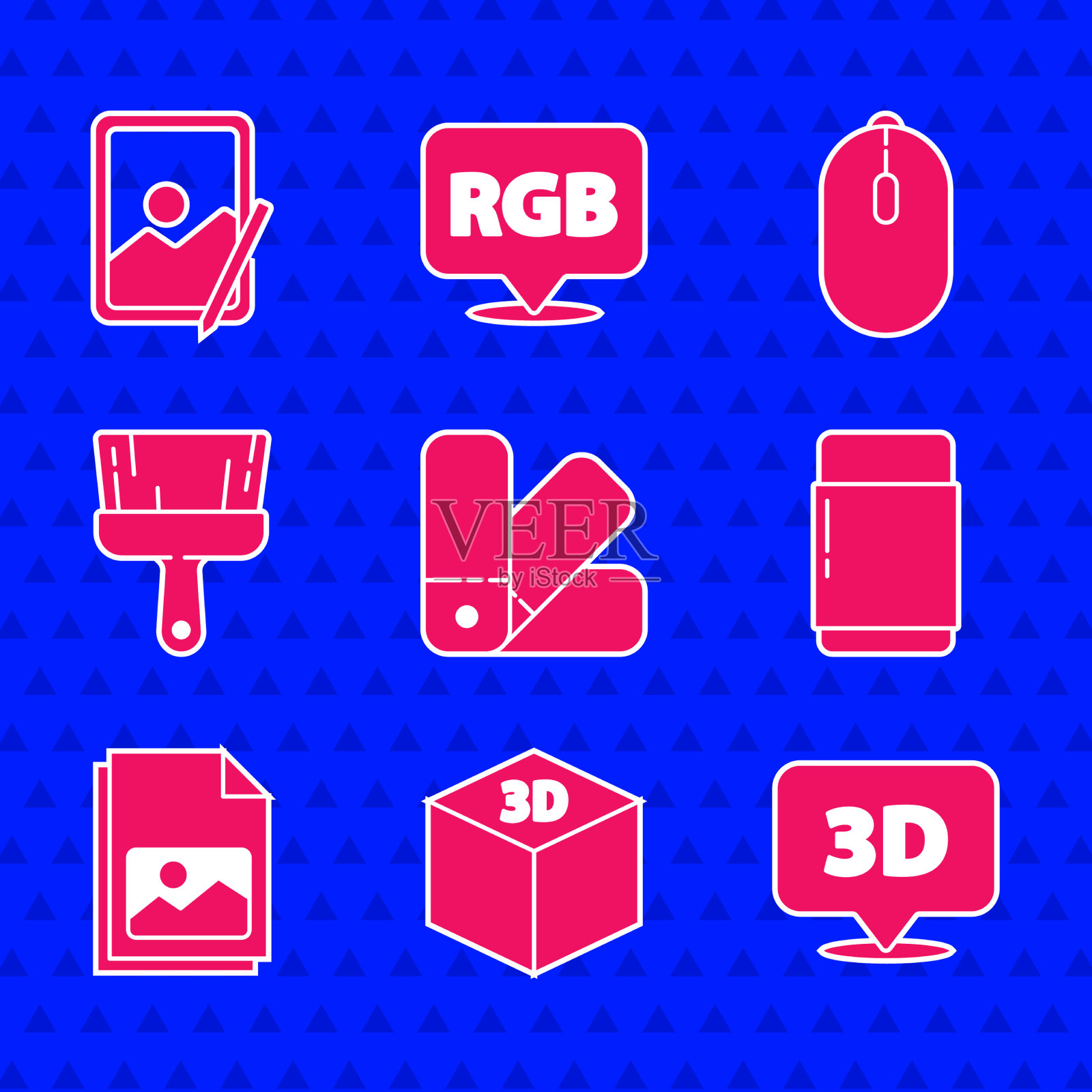 设置调色板引导等距立方体语音图标素材