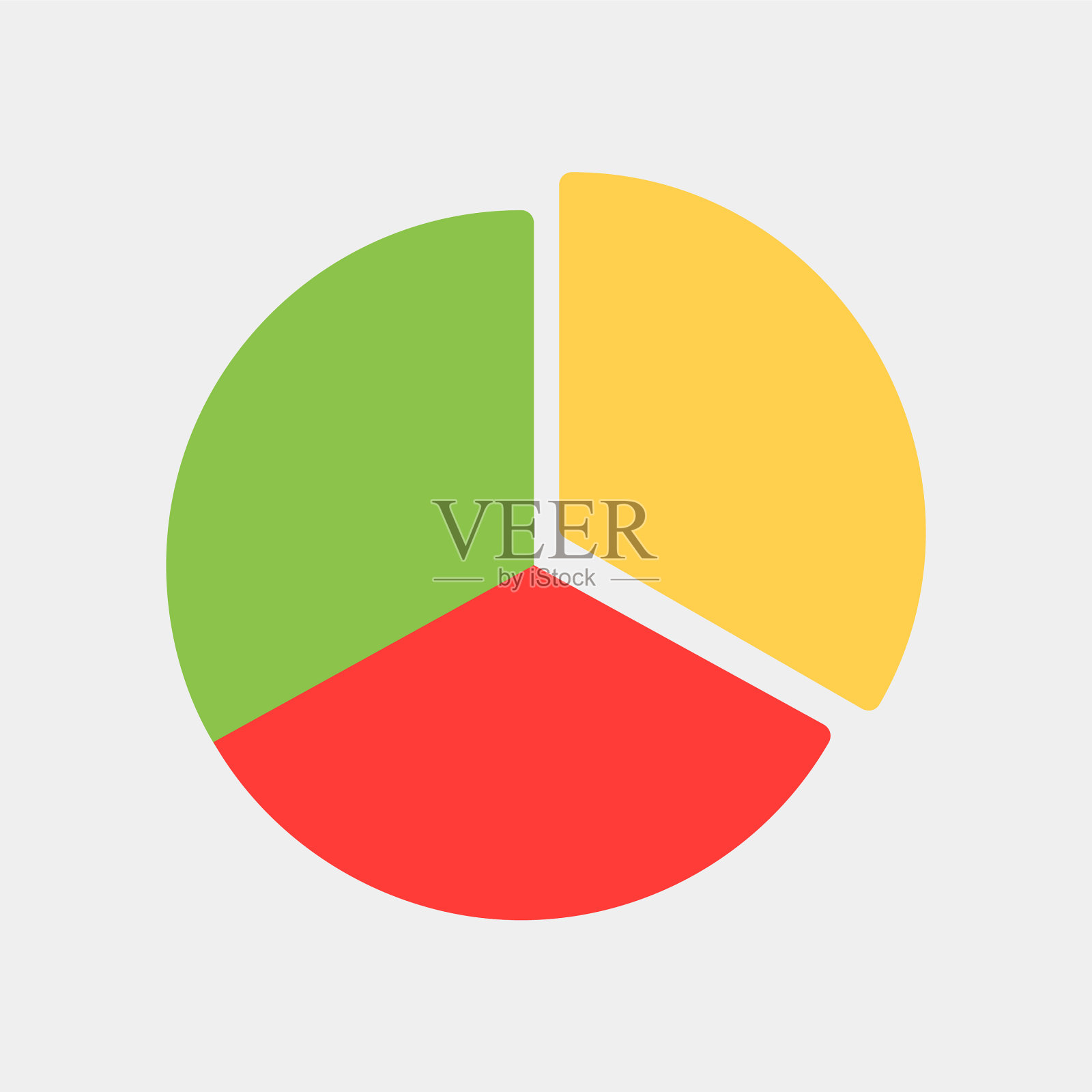 用于任何项目的扁平样式的饼状图图标插画图片素材
