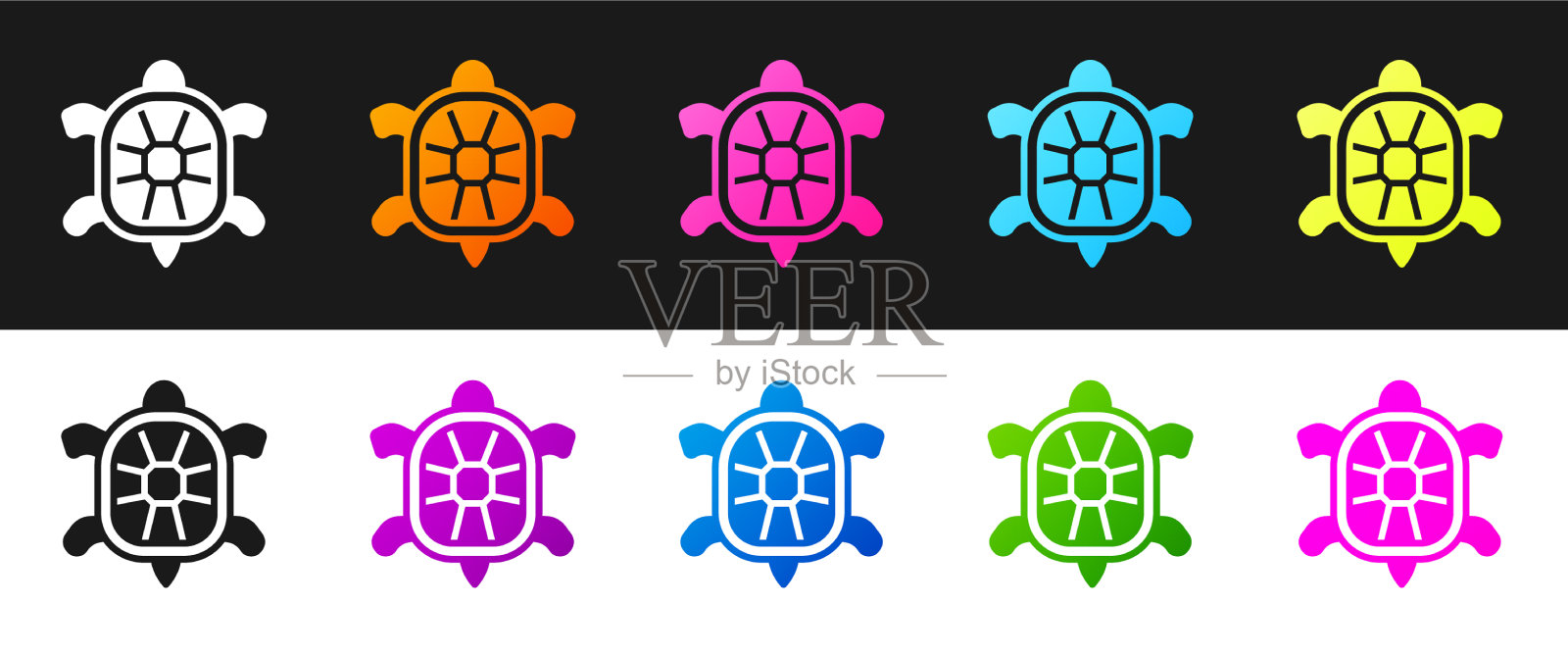 将海龟图标设置为黑白隔离图标素材