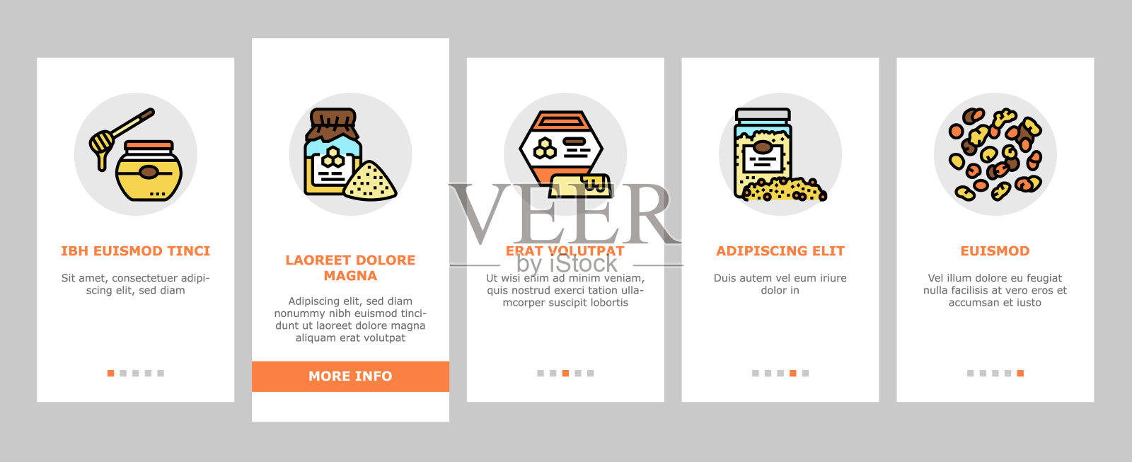 养蜂职业职业图标设置向量插画图片素材