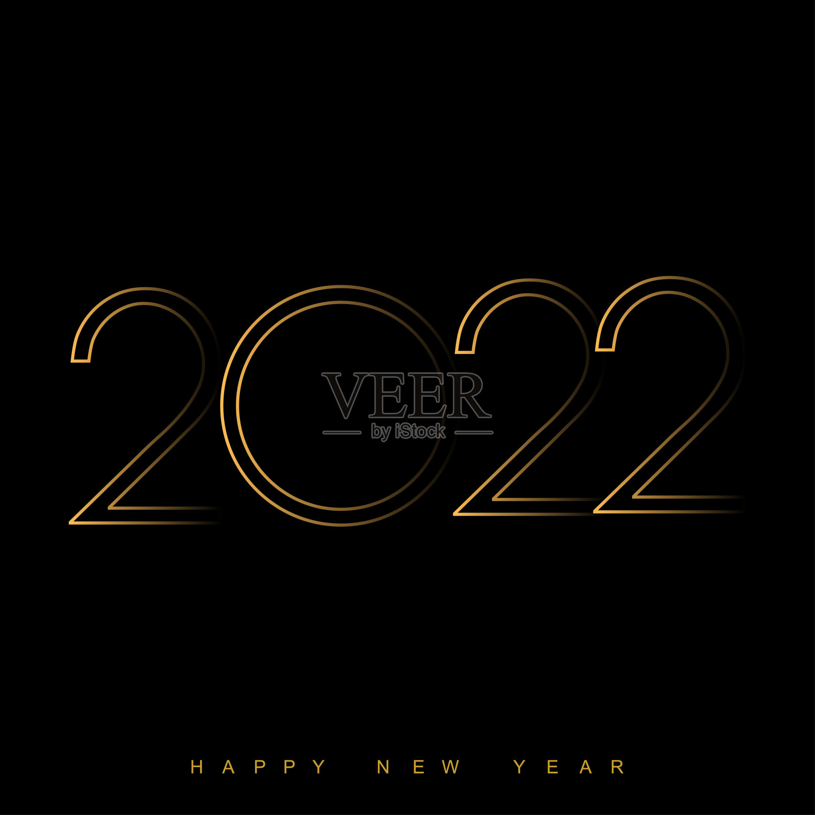 豪华的2022年新年快乐优雅的背景。矢量图插画图片素材