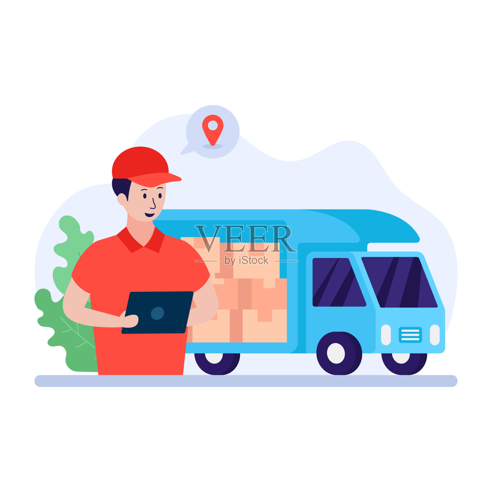 送货服务插画图片素材