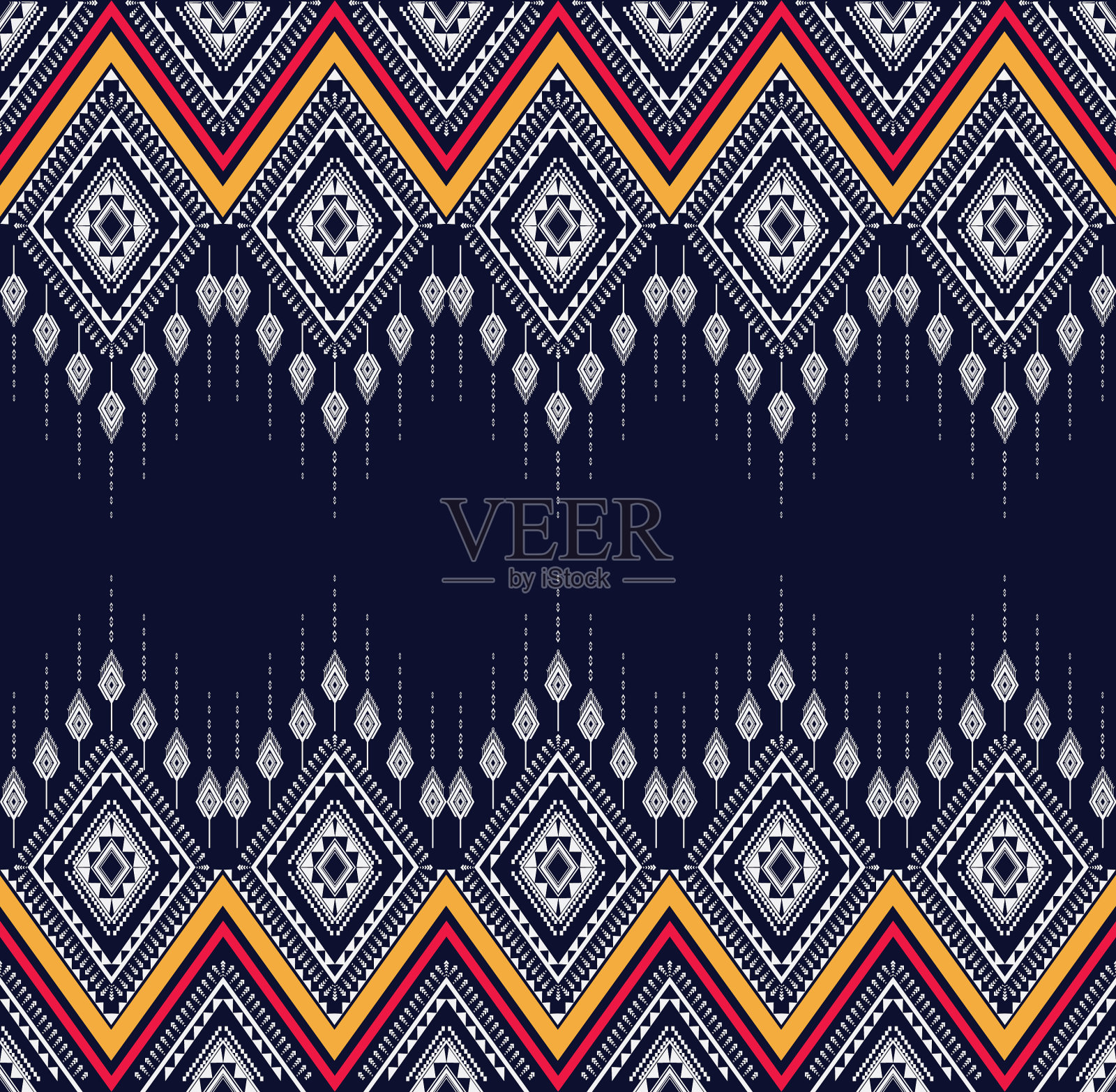 几何民族纹理刺绣图案搭配插画图片素材