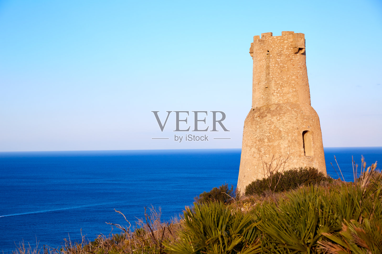 西班牙拉斯罗塔斯的Denia Torre del Gerro塔照片摄影图片