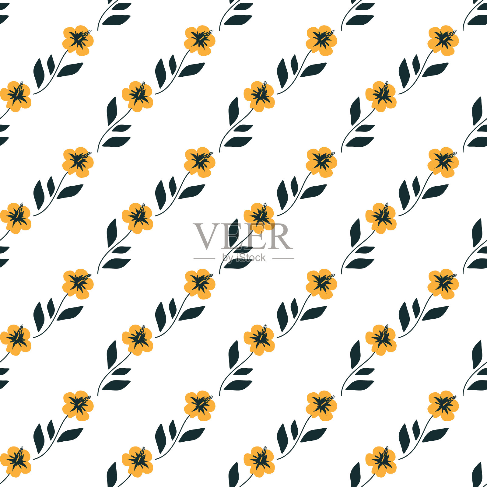 无缝的花卉图案插画图片素材