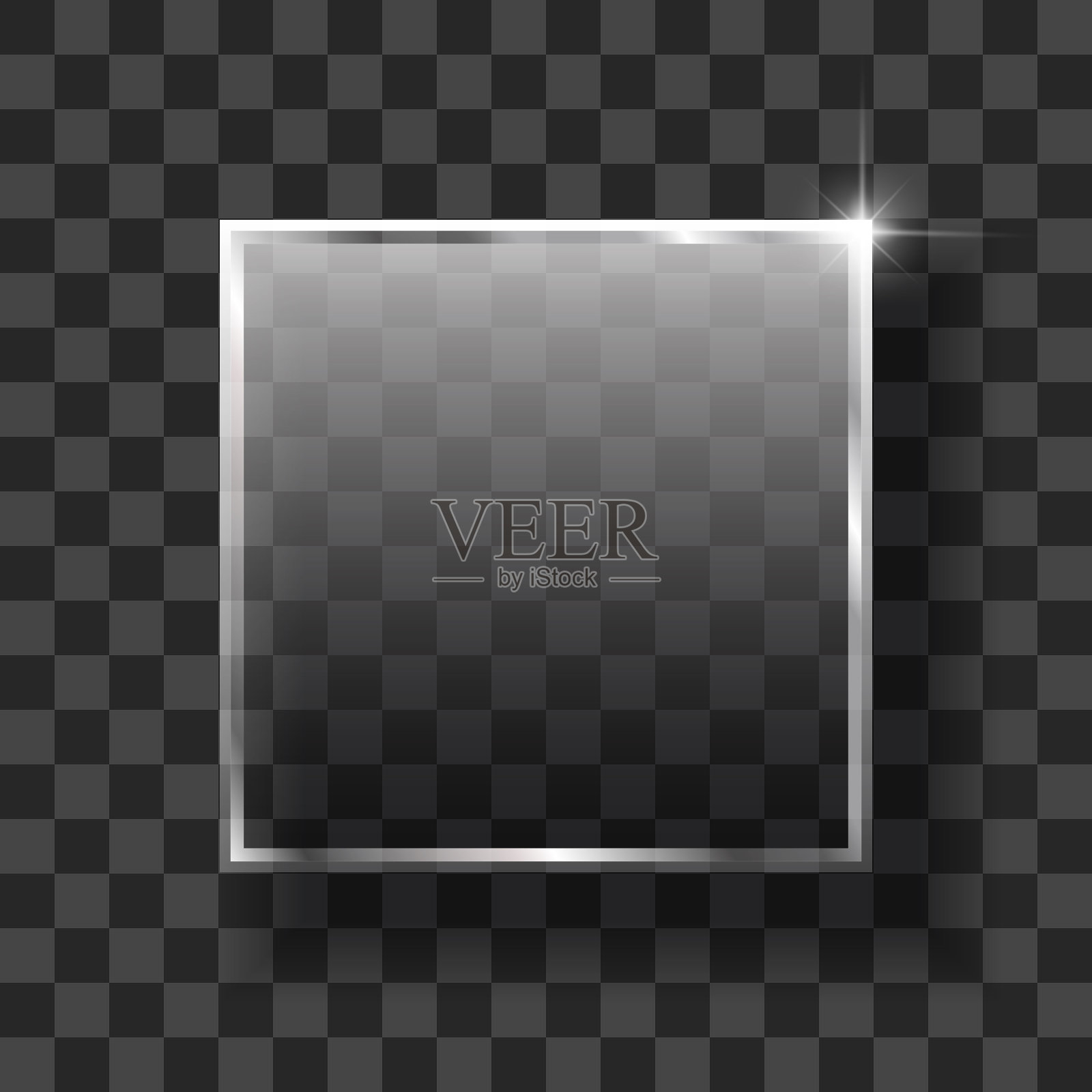 向量玻璃框架。在透明背景上隔离。插画图片素材