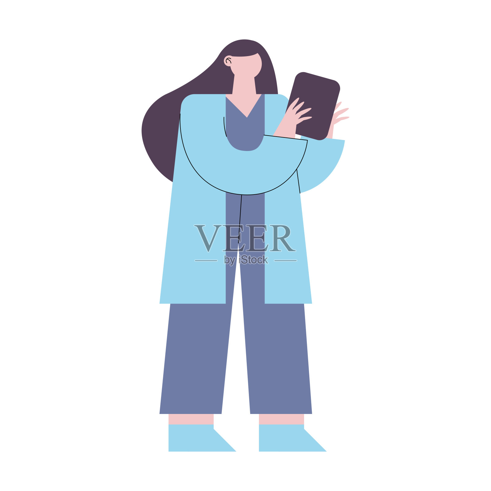 女性医生的角色插画图片素材