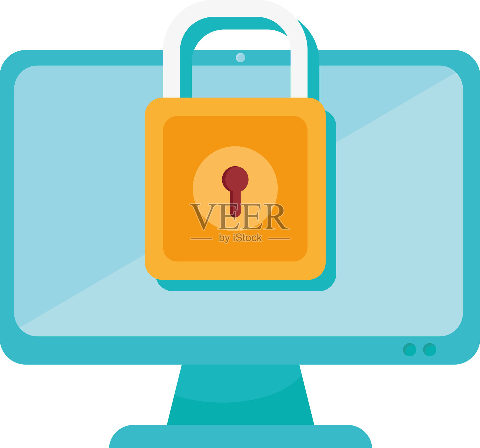 计算机网络安全挂锁设计元素图片