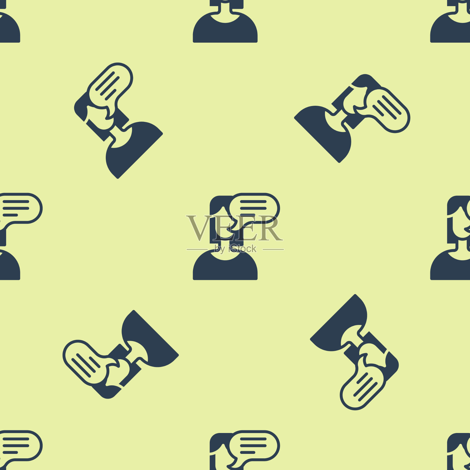 蓝色女性意见图标孤立无缝图案插画图片素材