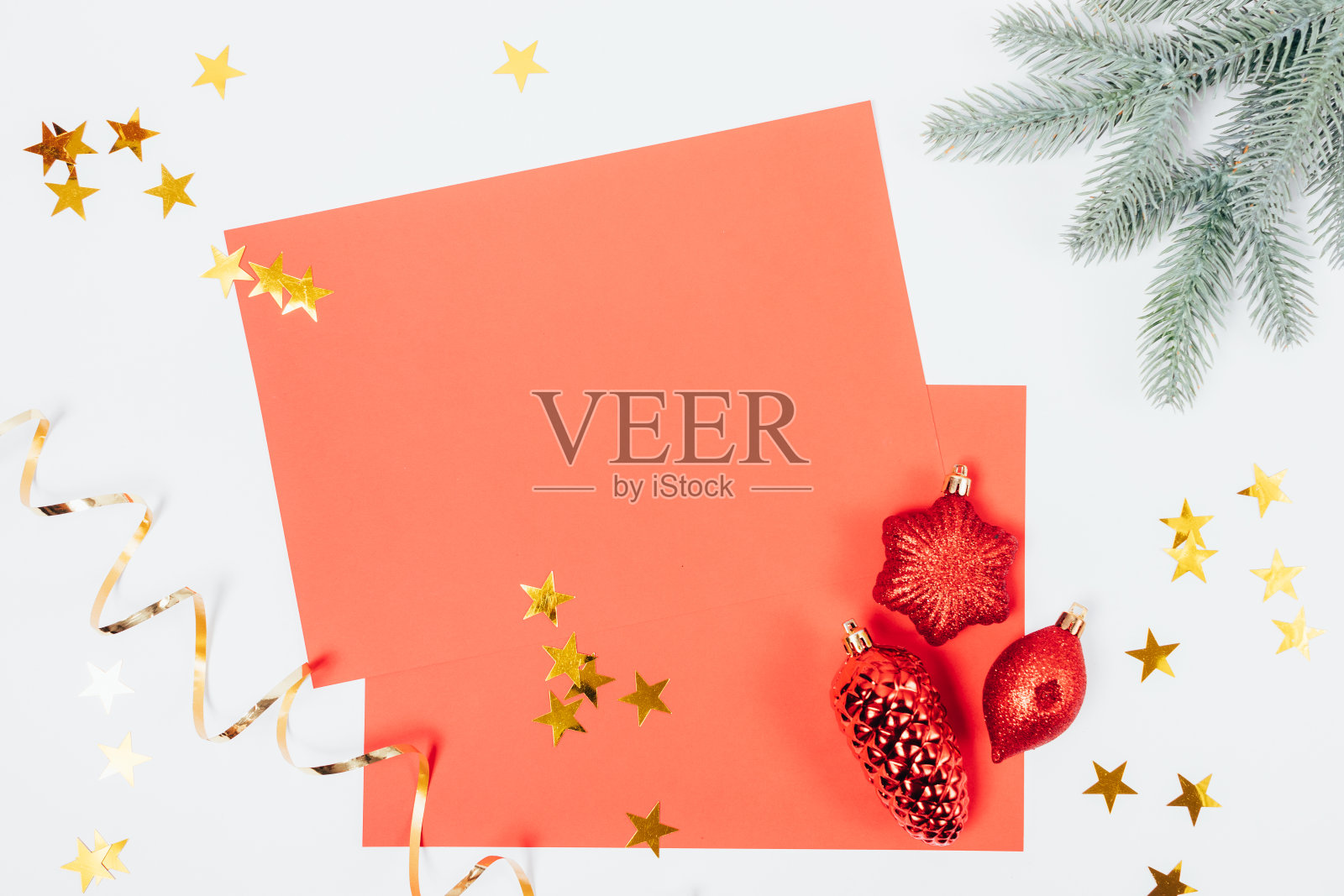 圣诞作文红纸卡片模型照片摄影图片