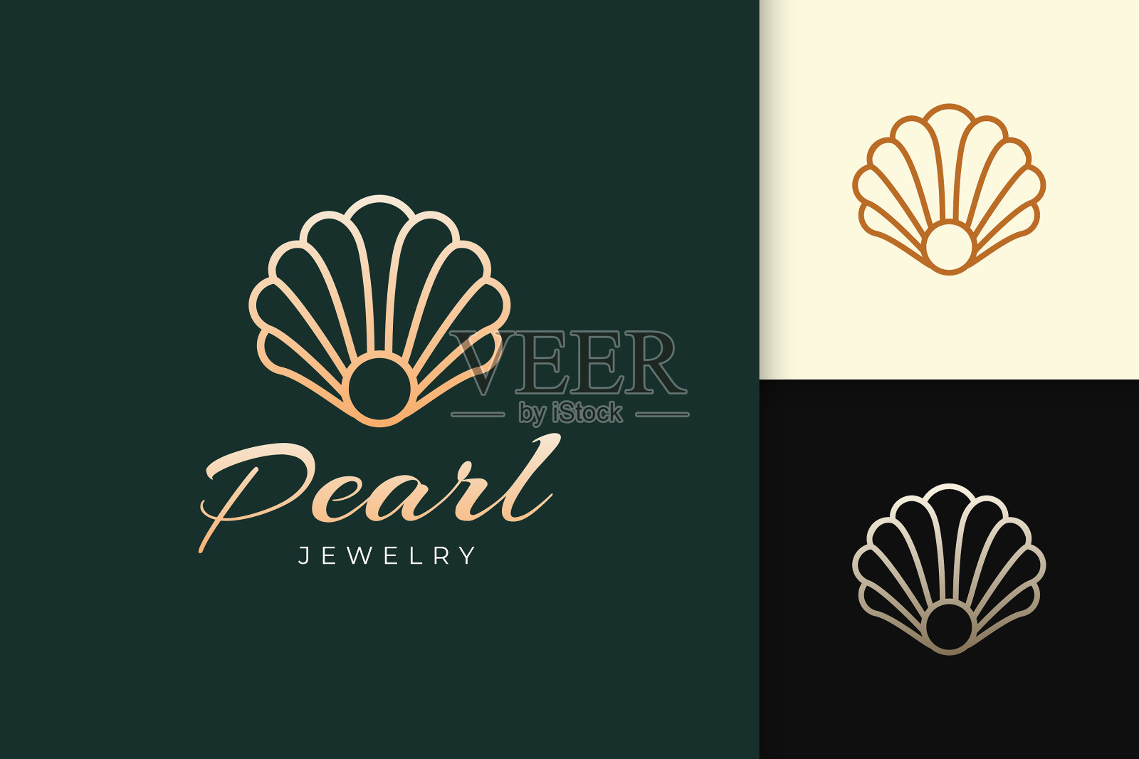 珍珠或珠宝标志,豪华和优雅的适合插画图片素材