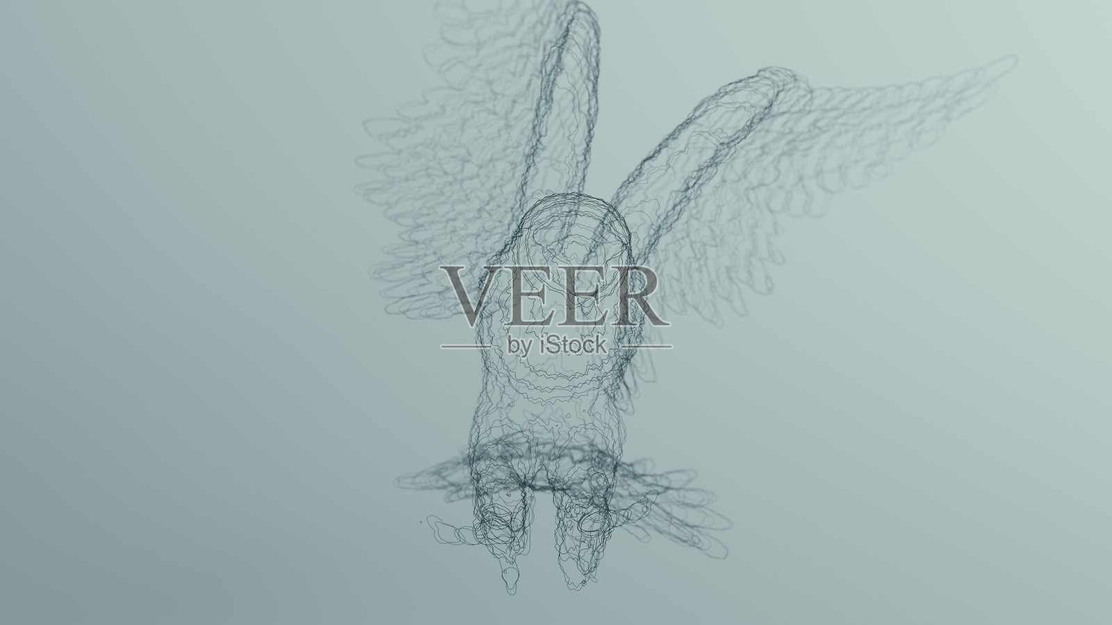 黑鹰猛禽线框雕塑照片摄影图片