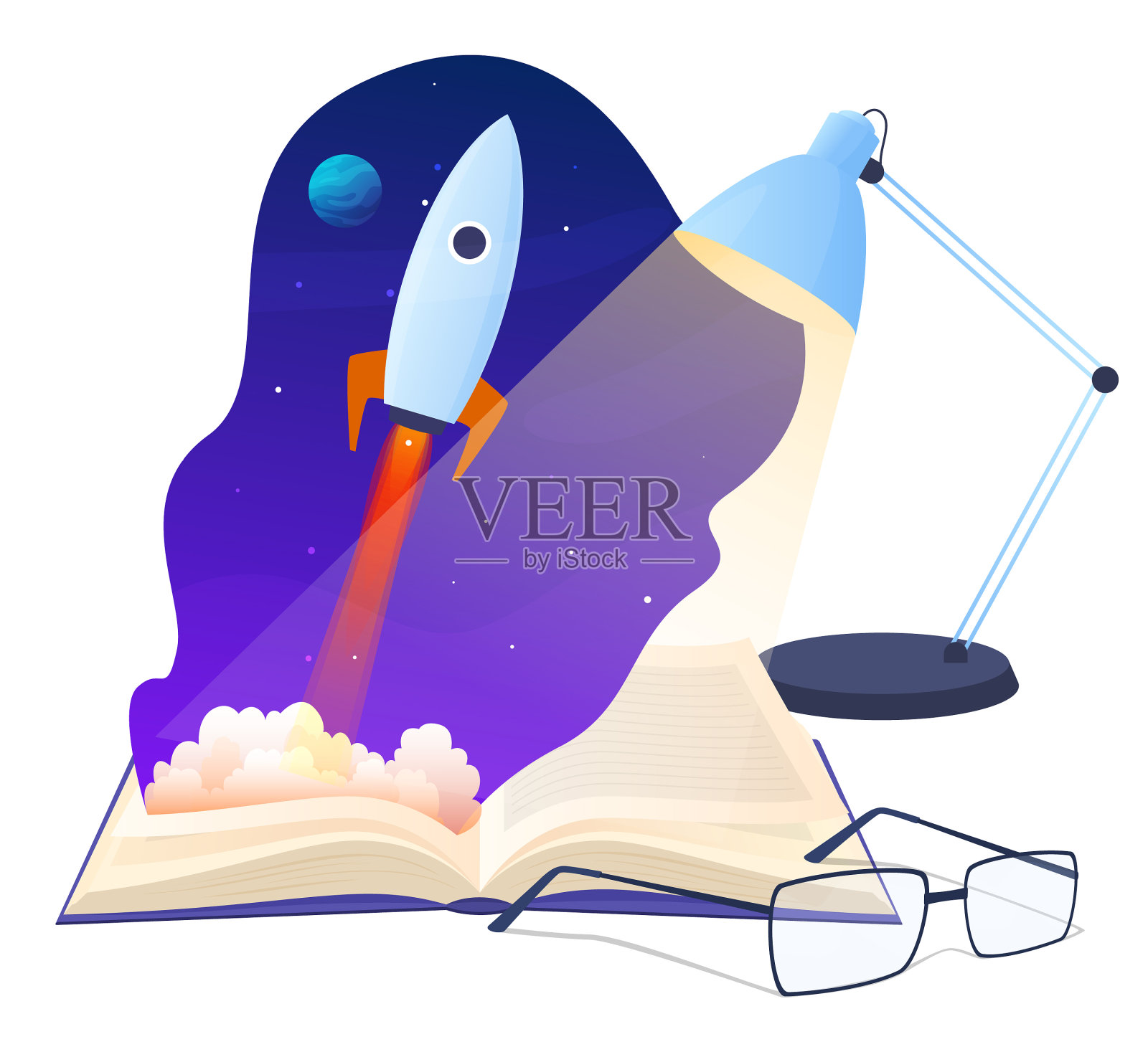 书中的虚构故事寄托在一本书上设计元素图片