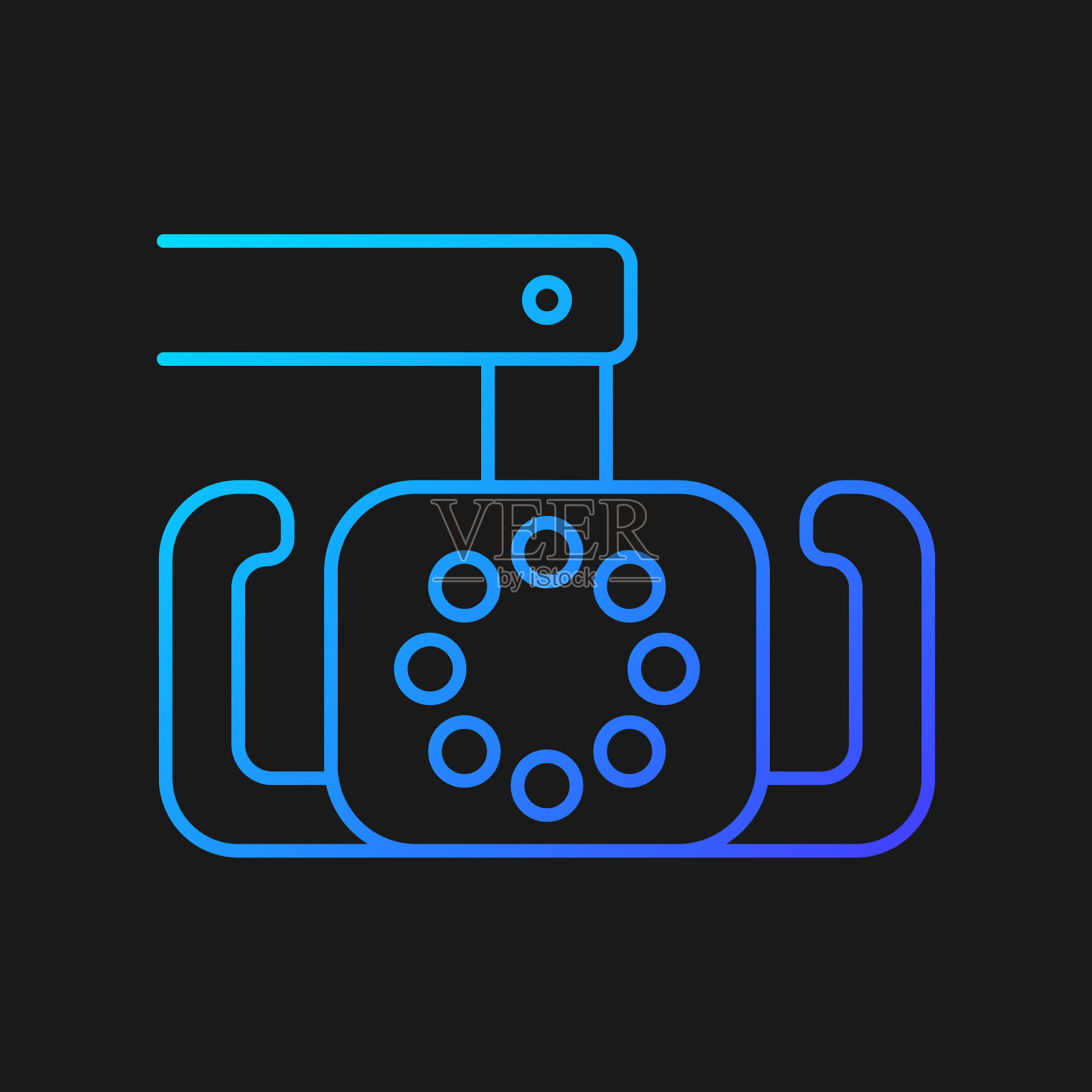 牙科手术光梯度矢量图标为黑暗主题插画图片素材