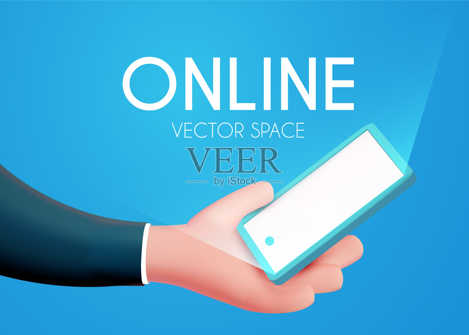 在线活动3d卡通手与闪亮插画图片素材