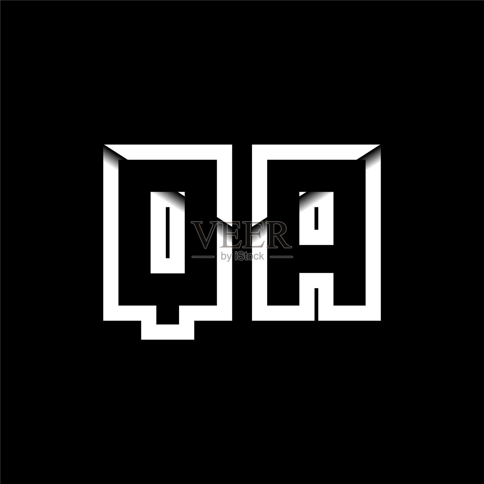 Qa字母信封形状风格插画图片素材