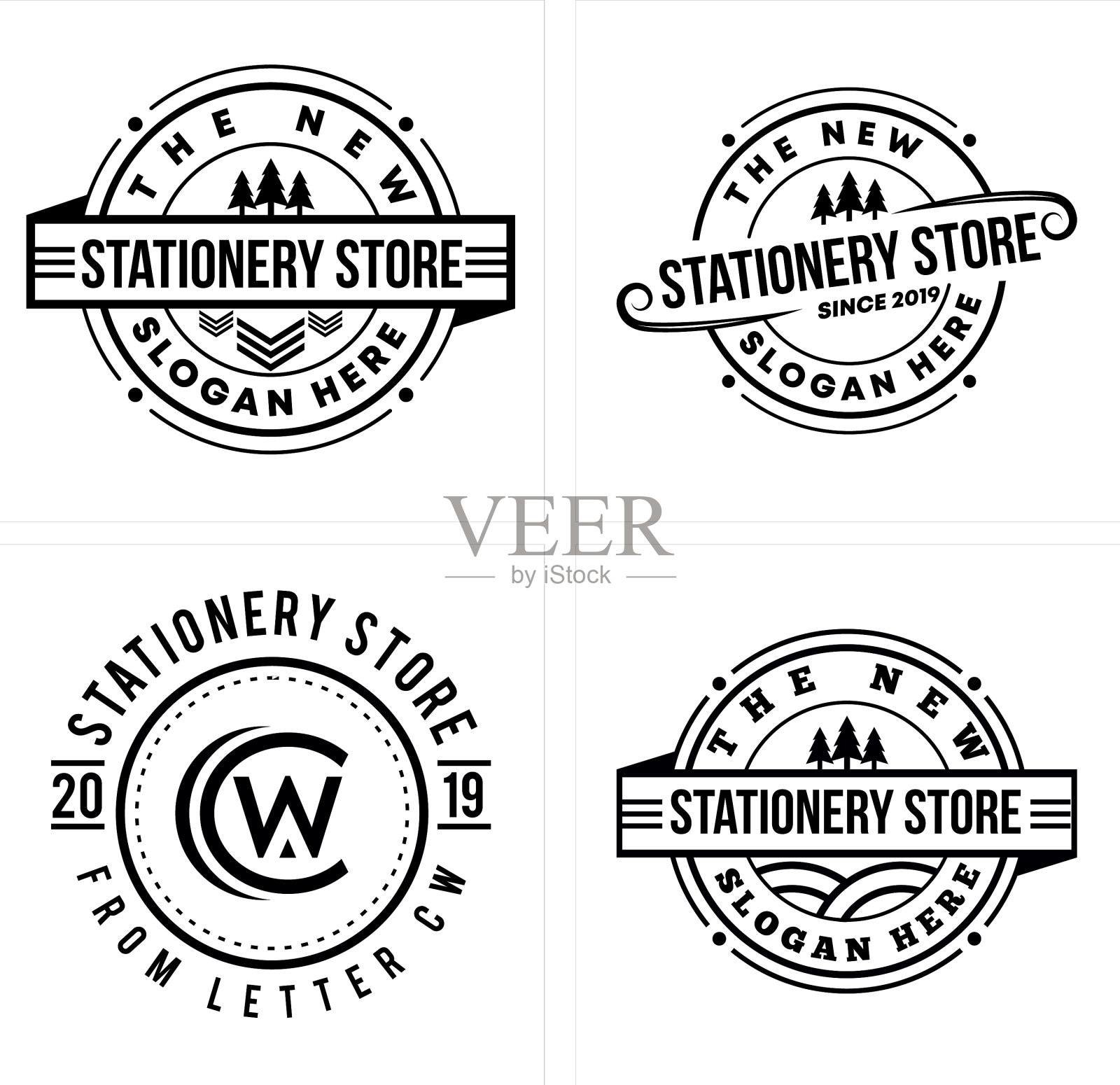 文具店会徽标志设计插画图片素材