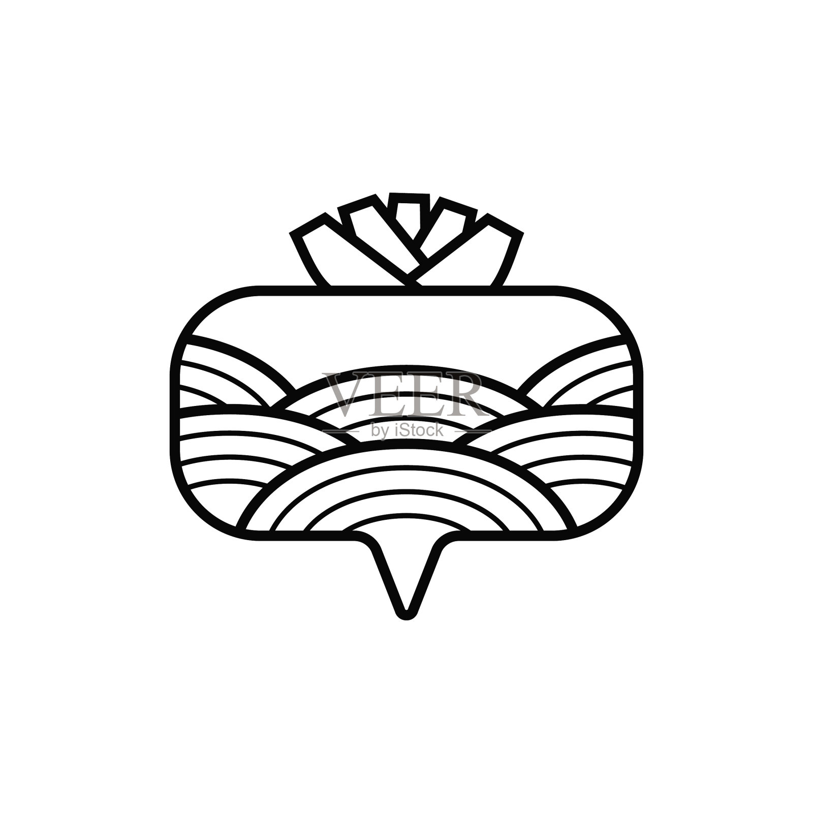 根作物图标与模式隔离在白色图标素材