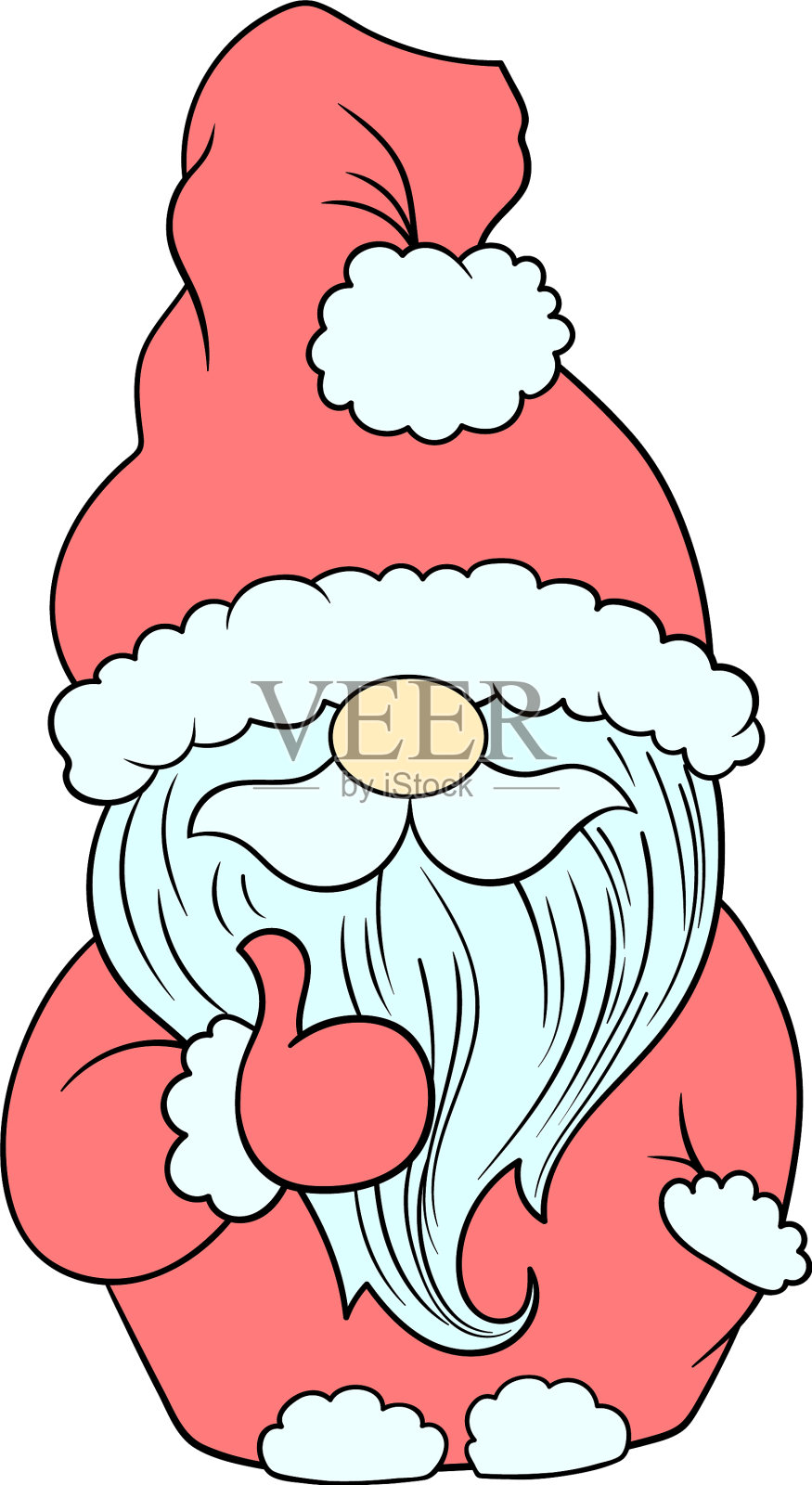 卡通圣诞老人小矮人角色托儿所蜡笔设计元素图片