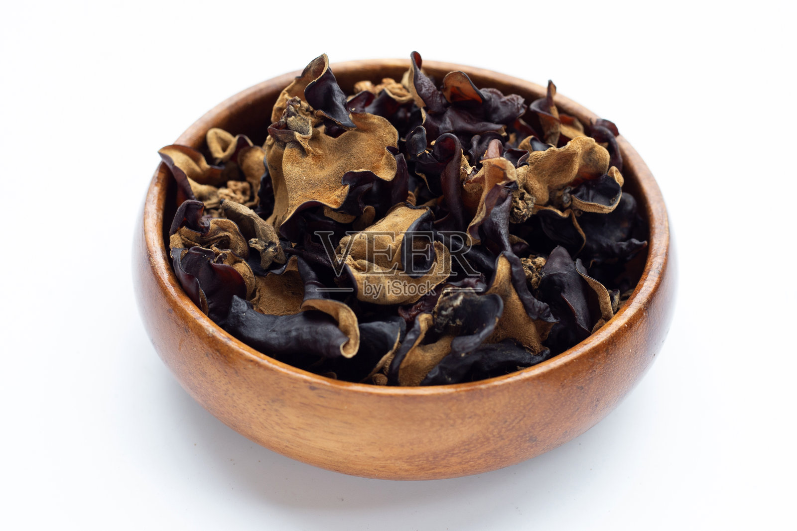 木碗白底黑木耳。照片摄影图片