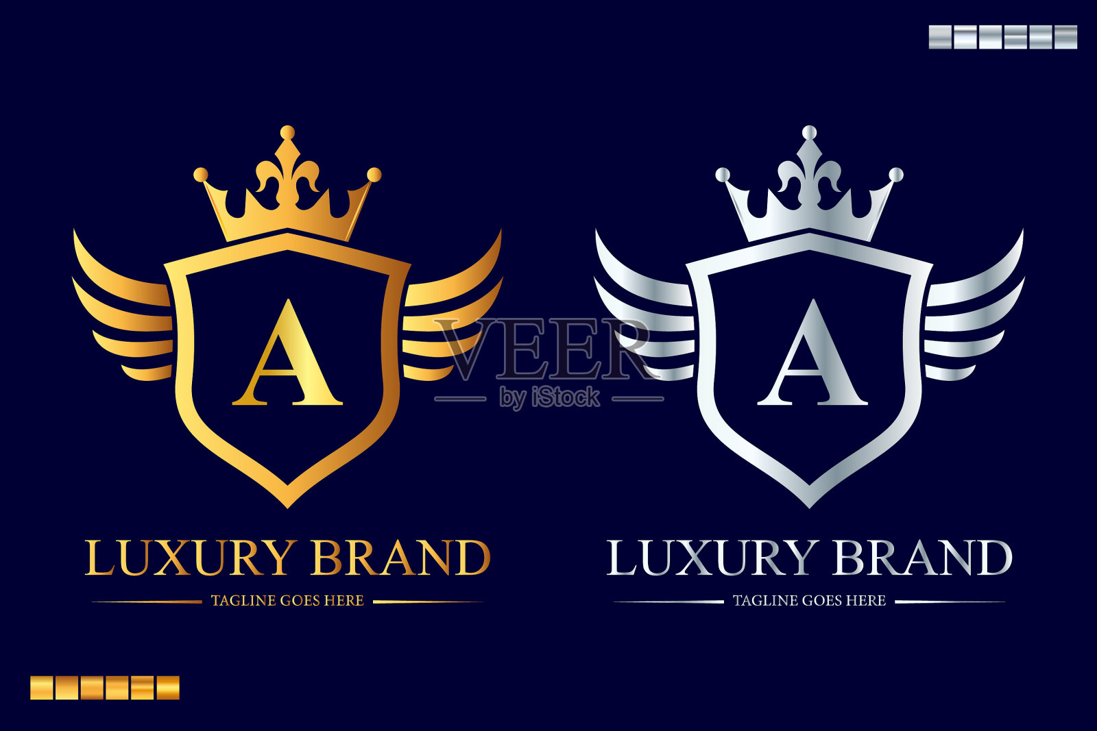 奢侈字母标志奢侈品牌标志皇家标志插画图片素材