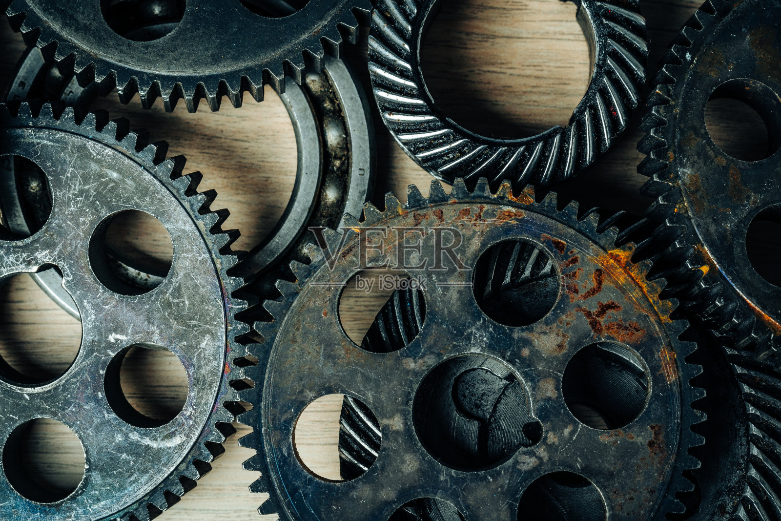 老式工业机器的齿轮照片摄影图片