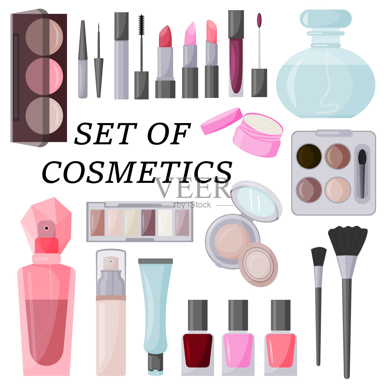 一套大的装饰性化妆品图标素材